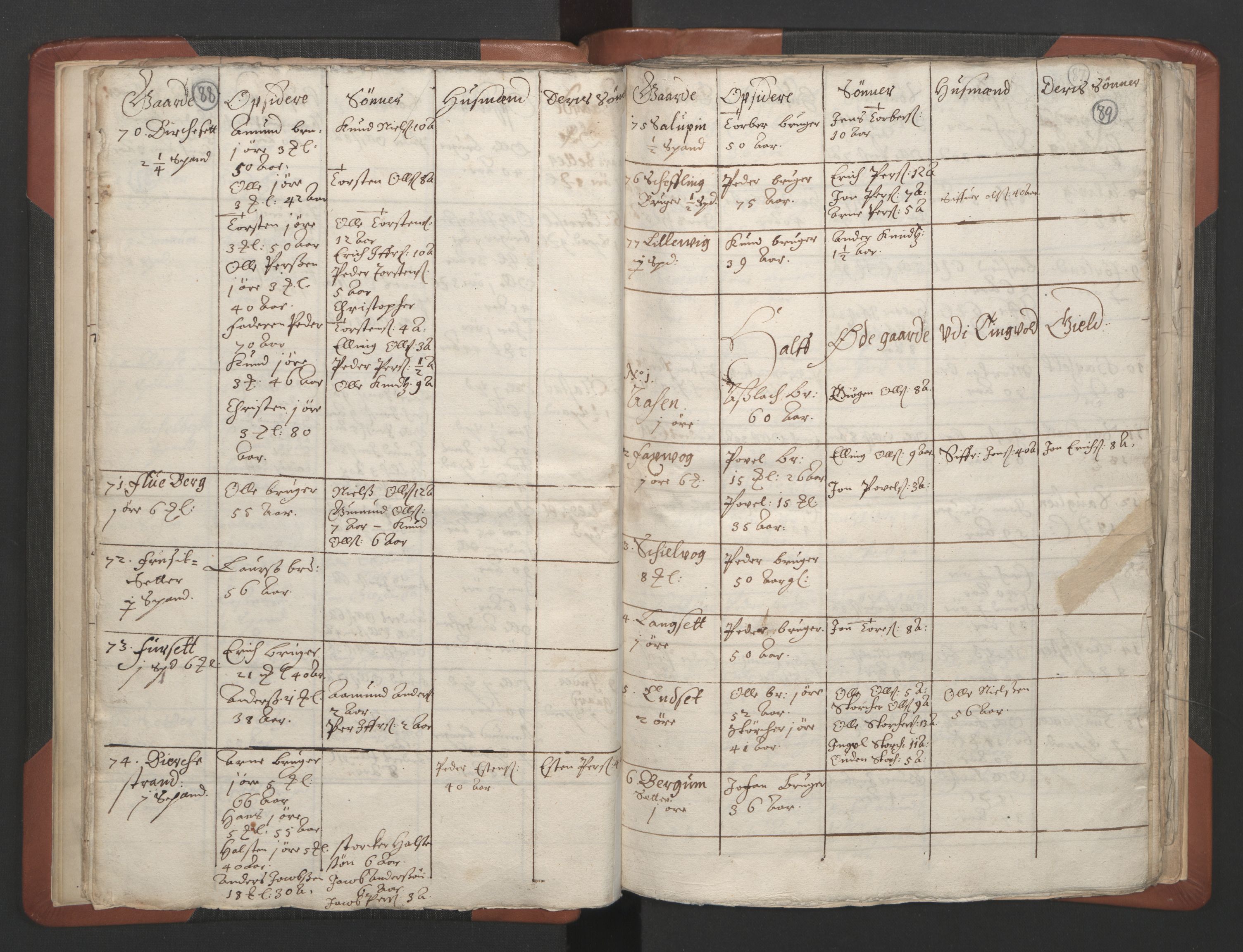 RA, Vicar's Census 1664-1666, no. 28: Nordmøre deanery, 1664-1666, p. 88-89