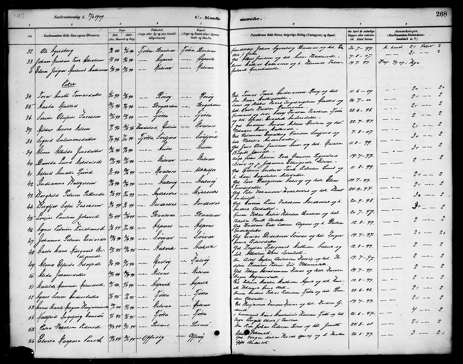 Ministerialprotokoller, klokkerbøker og fødselsregistre - Nordland, AV/SAT-A-1459/817/L0268: Parish register (copy) no. 817C03, 1884-1920, p. 268