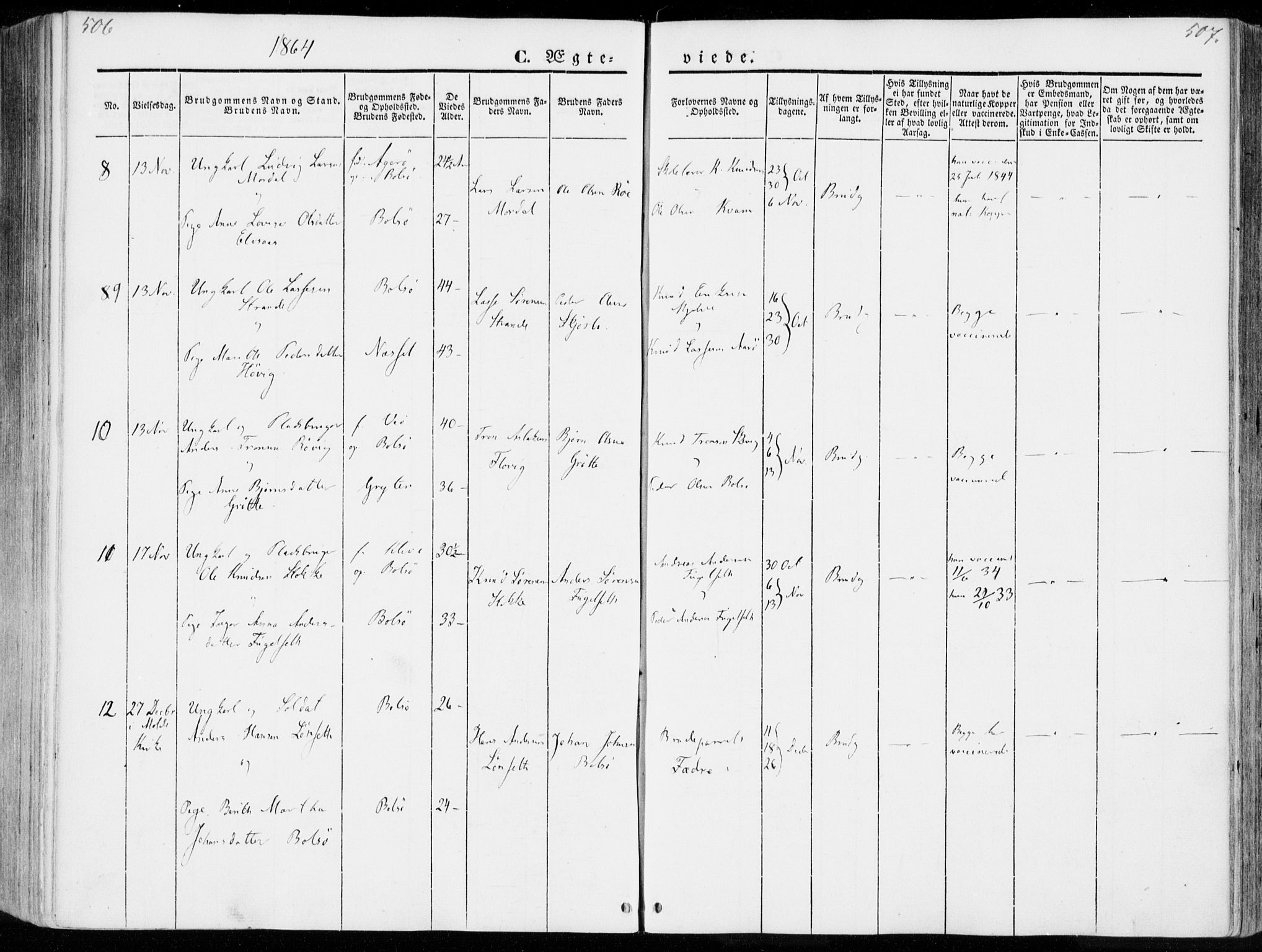 Ministerialprotokoller, klokkerbøker og fødselsregistre - Møre og Romsdal, AV/SAT-A-1454/555/L0653: Parish register (official) no. 555A04, 1843-1869, p. 506-507