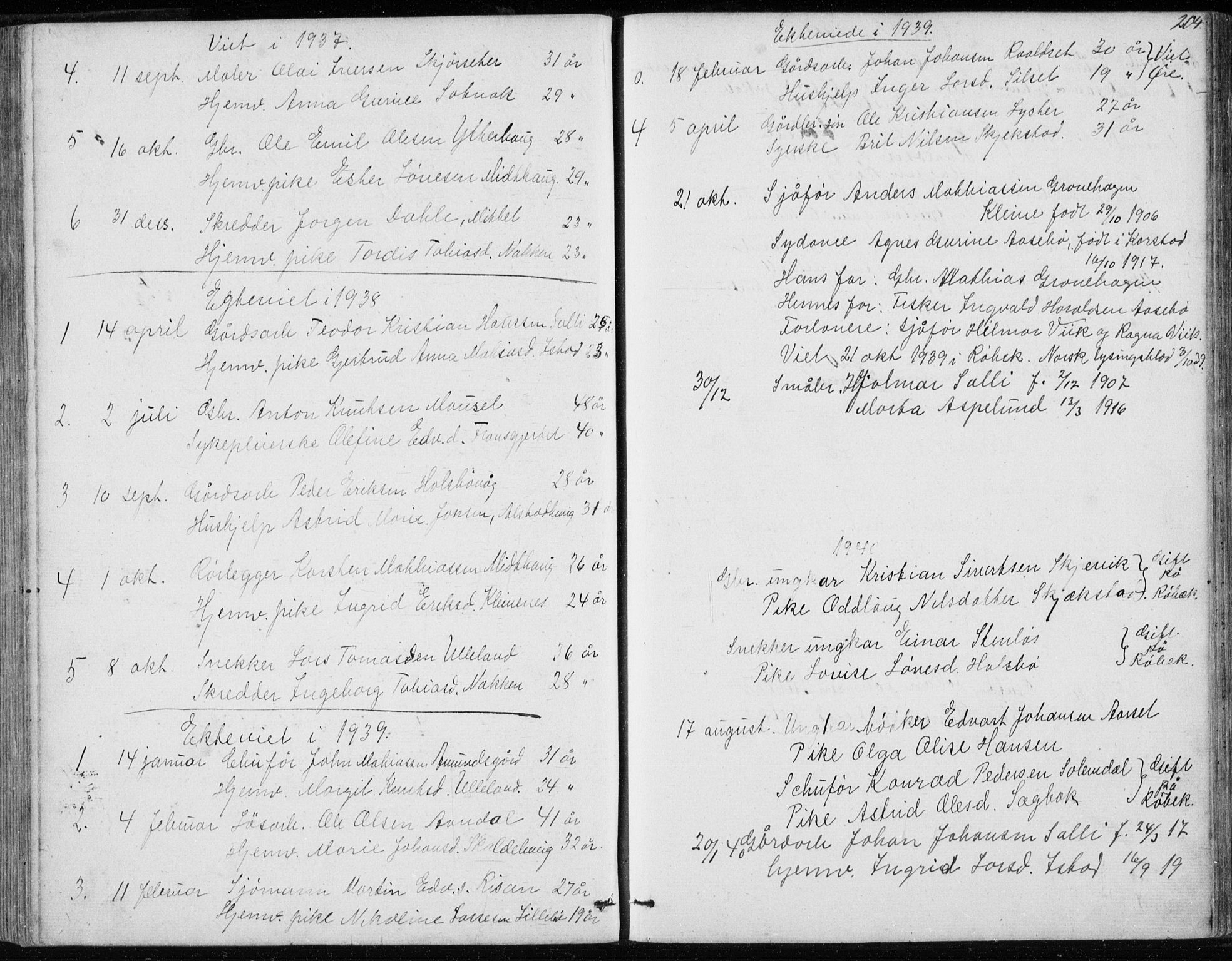 Ministerialprotokoller, klokkerbøker og fødselsregistre - Møre og Romsdal, SAT/A-1454/557/L0684: Parish register (copy) no. 557C02, 1863-1944, p. 204