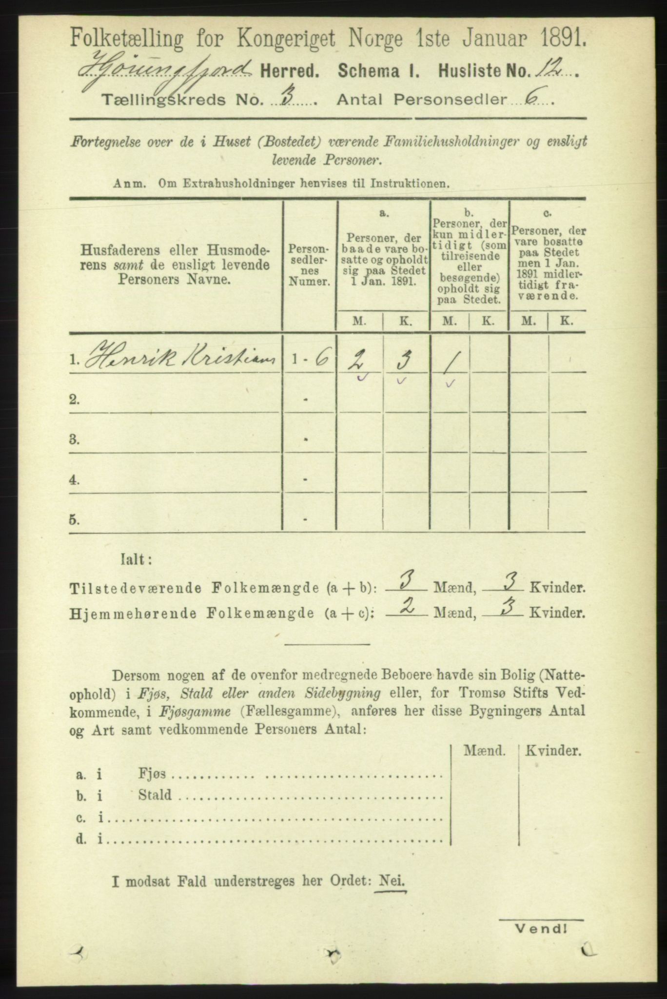 RA, 1891 census for 1522 Hjørundfjord, 1891, p. 447