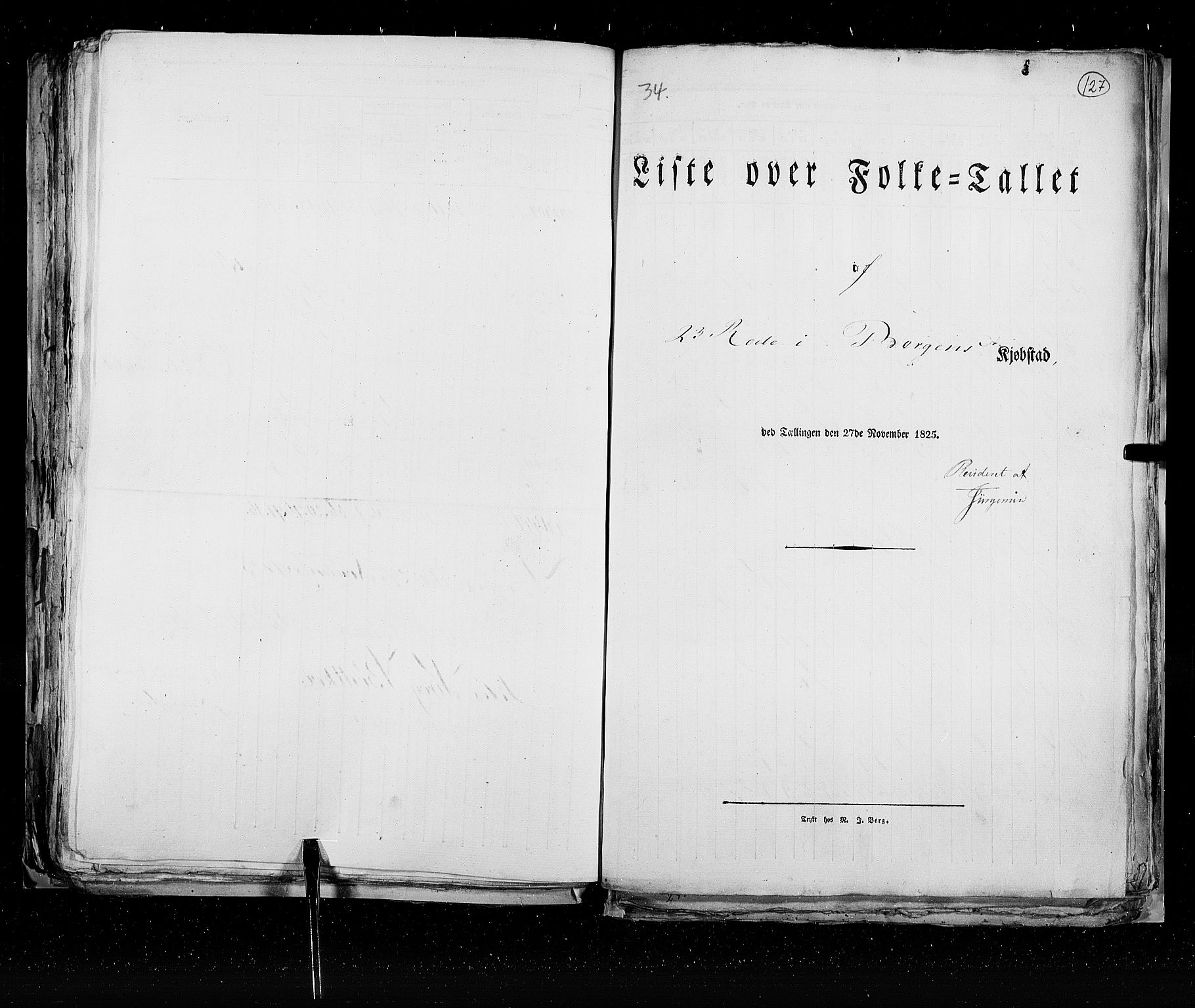 RA, Census 1825, vol. 22: Bergen, 1825, p. 127