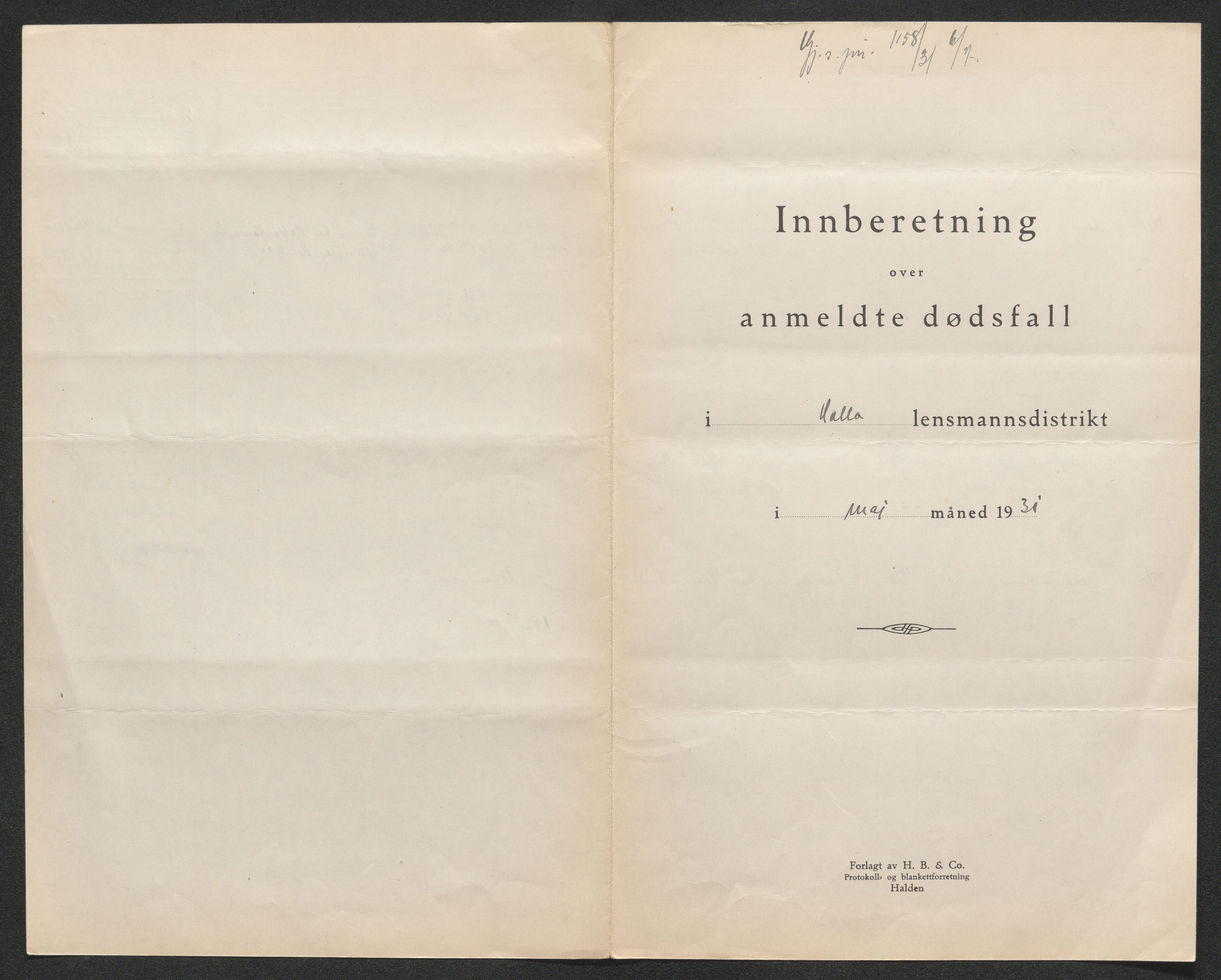 Nedre Telemark sorenskriveri, SAKO/A-135/H/Ha/Hab/L0008: Dødsfallsfortegnelser
, 1931-1935, p. 16