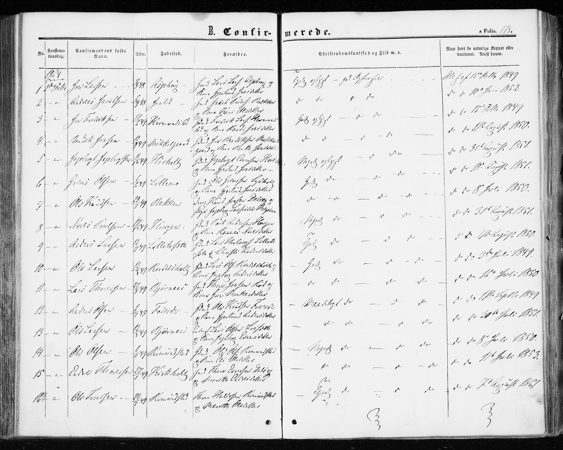 Ministerialprotokoller, klokkerbøker og fødselsregistre - Møre og Romsdal, AV/SAT-A-1454/598/L1067: Parish register (official) no. 598A01, 1858-1871, p. 118