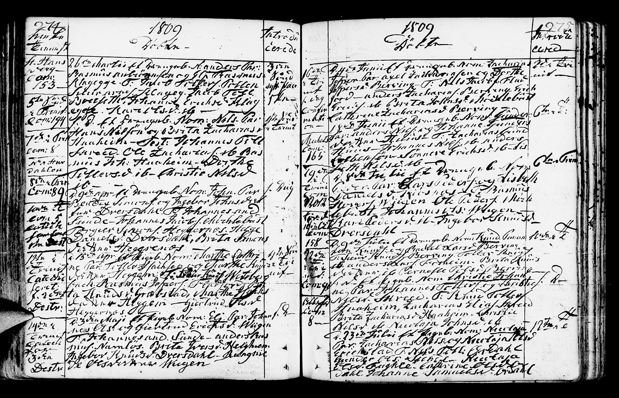 Jølster sokneprestembete, SAB/A-80701/H/Haa/Haaa/L0006: Parish register (official) no. A 6, 1790-1821, p. 274-275