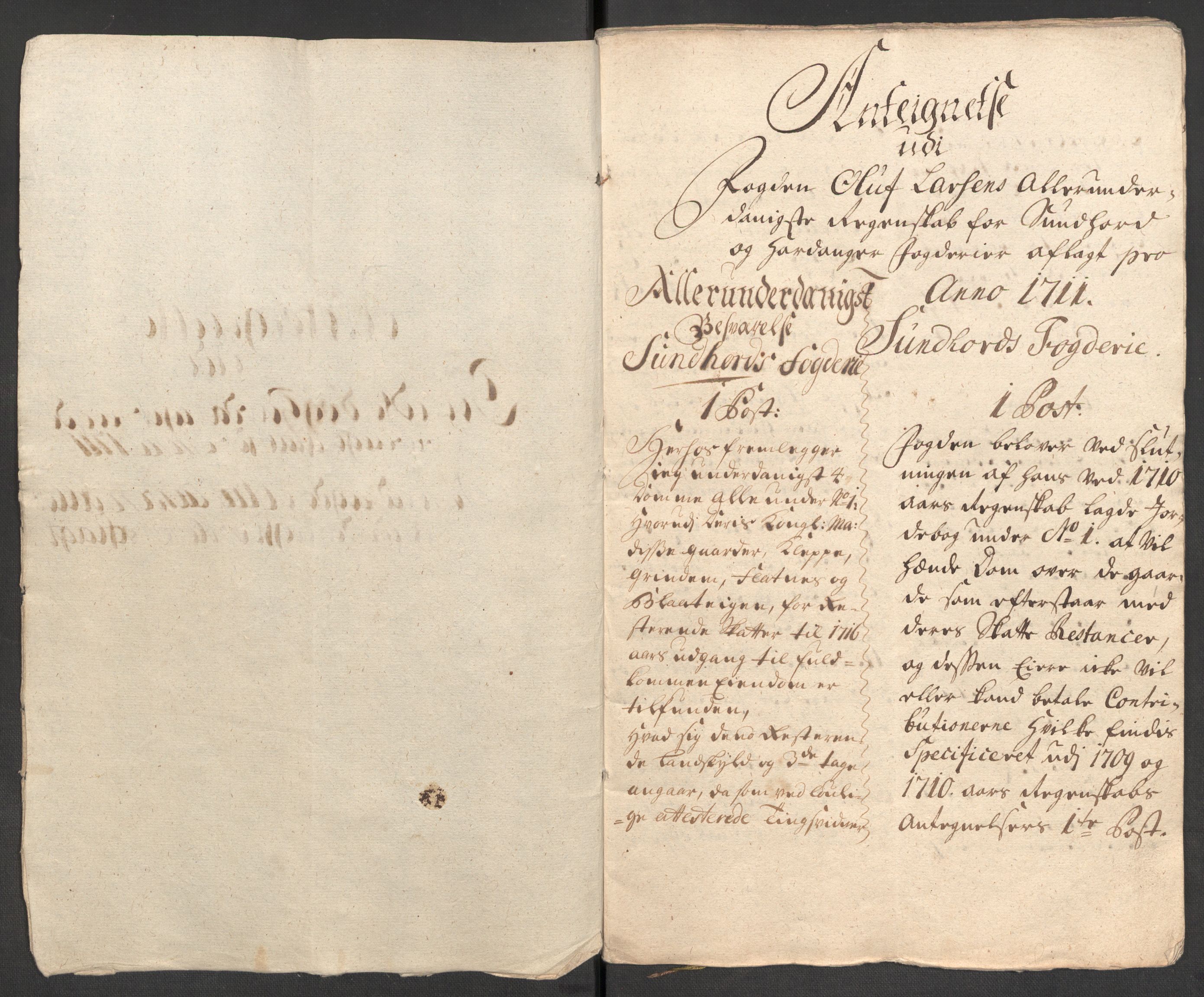 Rentekammeret inntil 1814, Reviderte regnskaper, Fogderegnskap, AV/RA-EA-4092/R48/L2987: Fogderegnskap Sunnhordland og Hardanger, 1711, p. 372