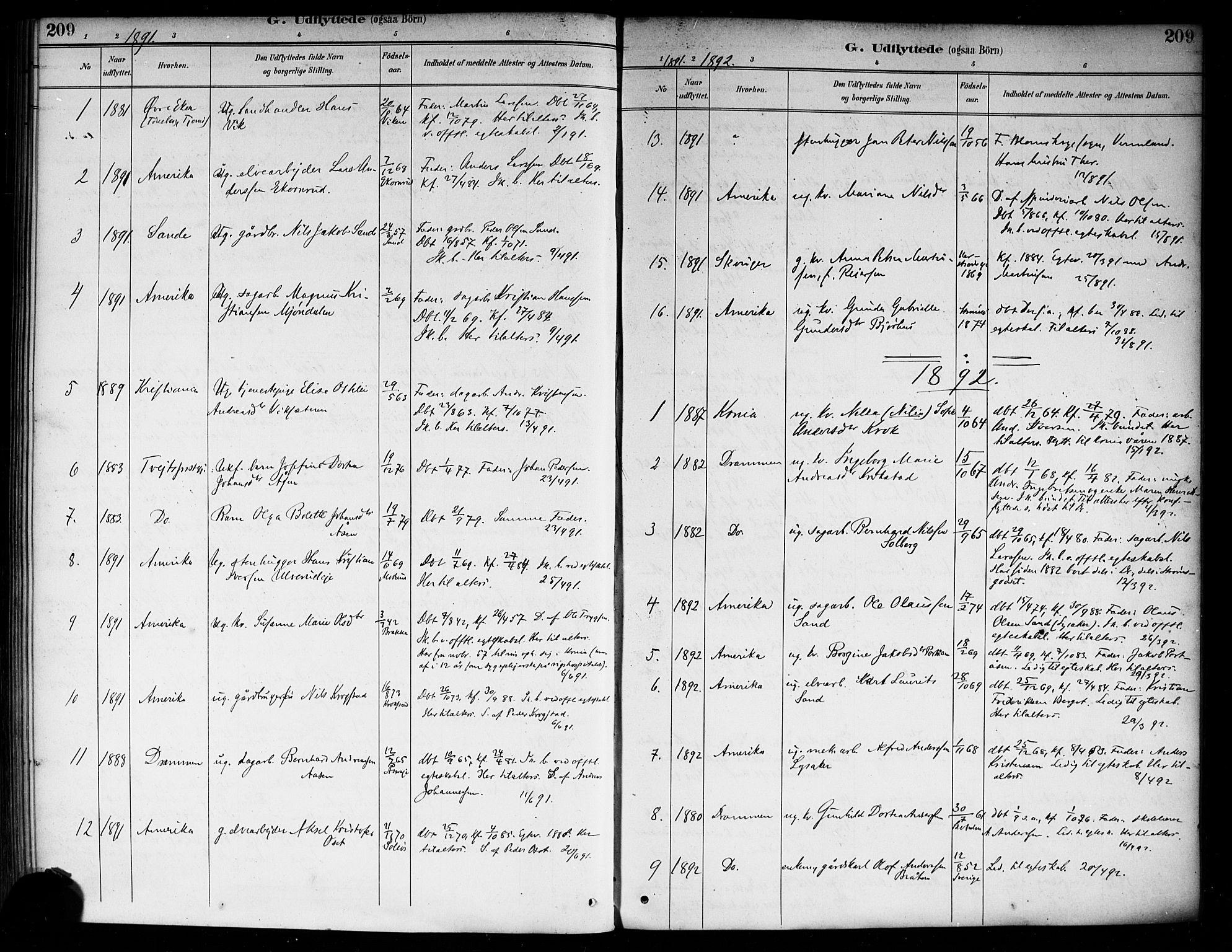 Nedre Eiker kirkebøker, SAKO/A-612/F/Fa/L0003: Parish register (official) no. 3, 1885-1892, p. 209