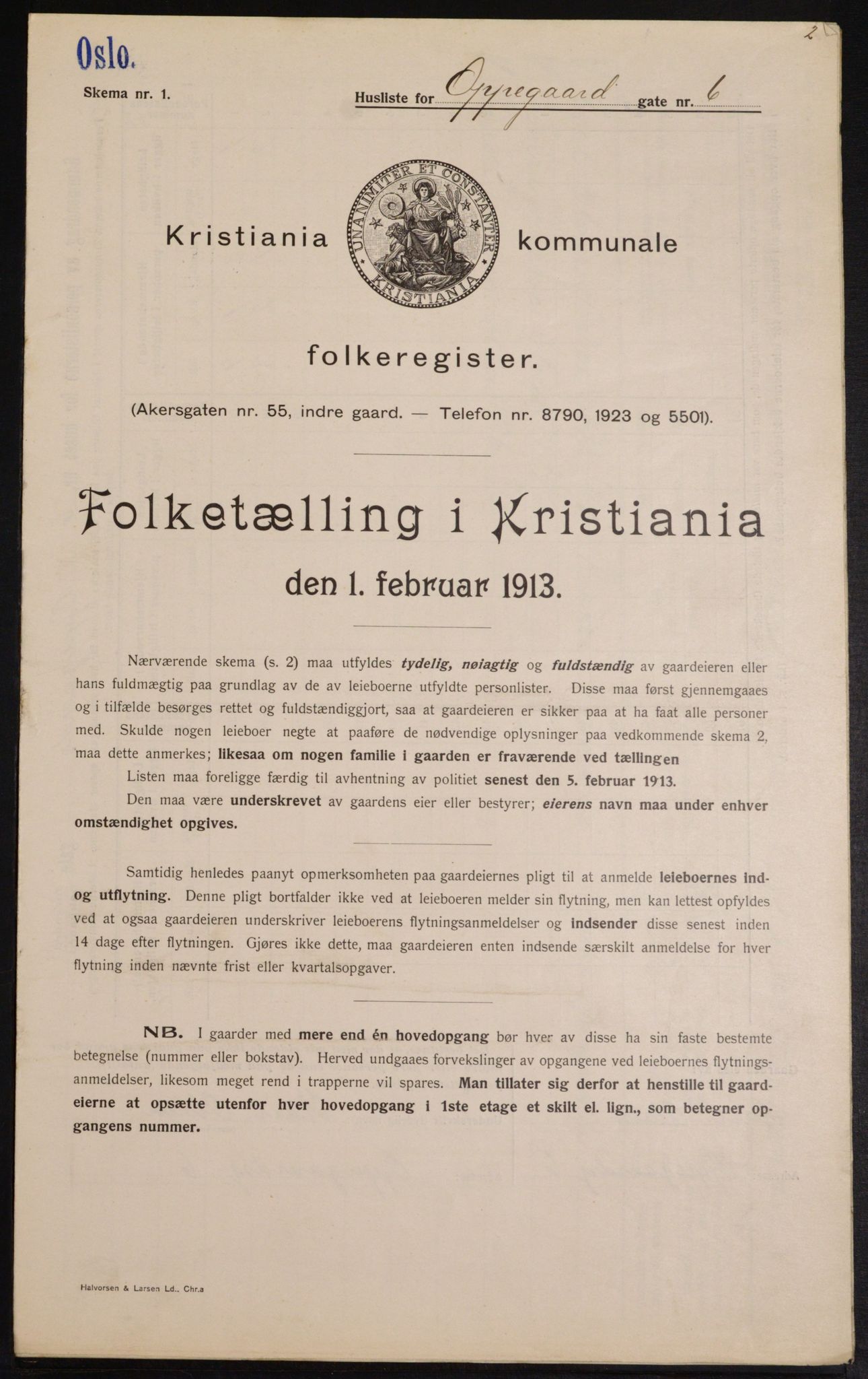 OBA, Municipal Census 1913 for Kristiania, 1913, p. 75860