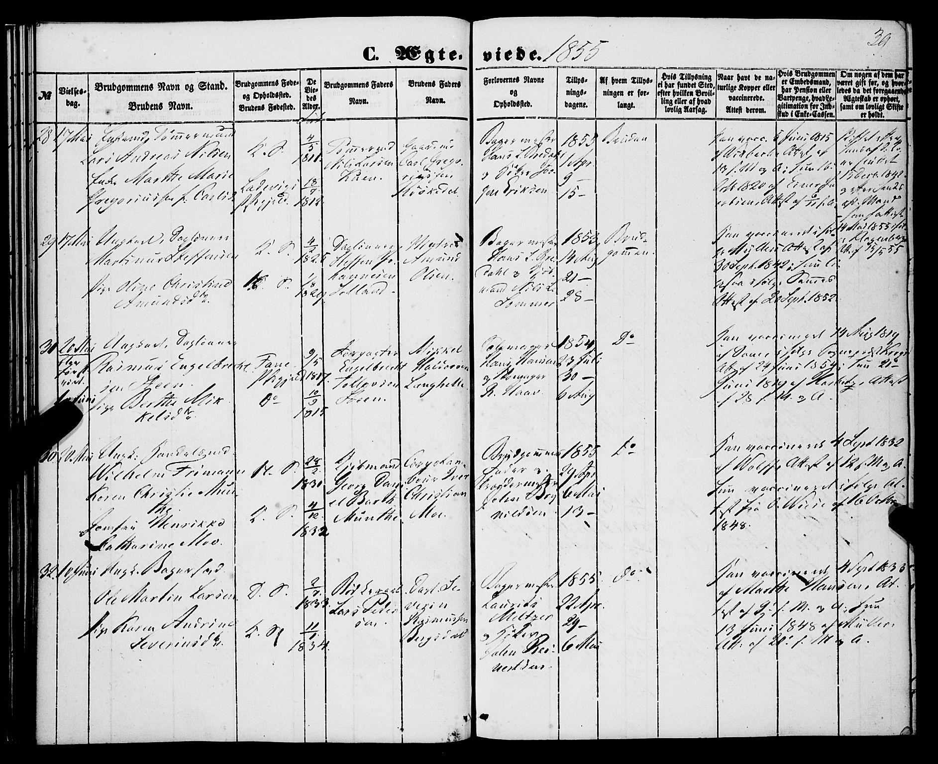 Korskirken sokneprestembete, AV/SAB-A-76101/H/Haa/L0035: Parish register (official) no. D 2, 1852-1867, p. 39