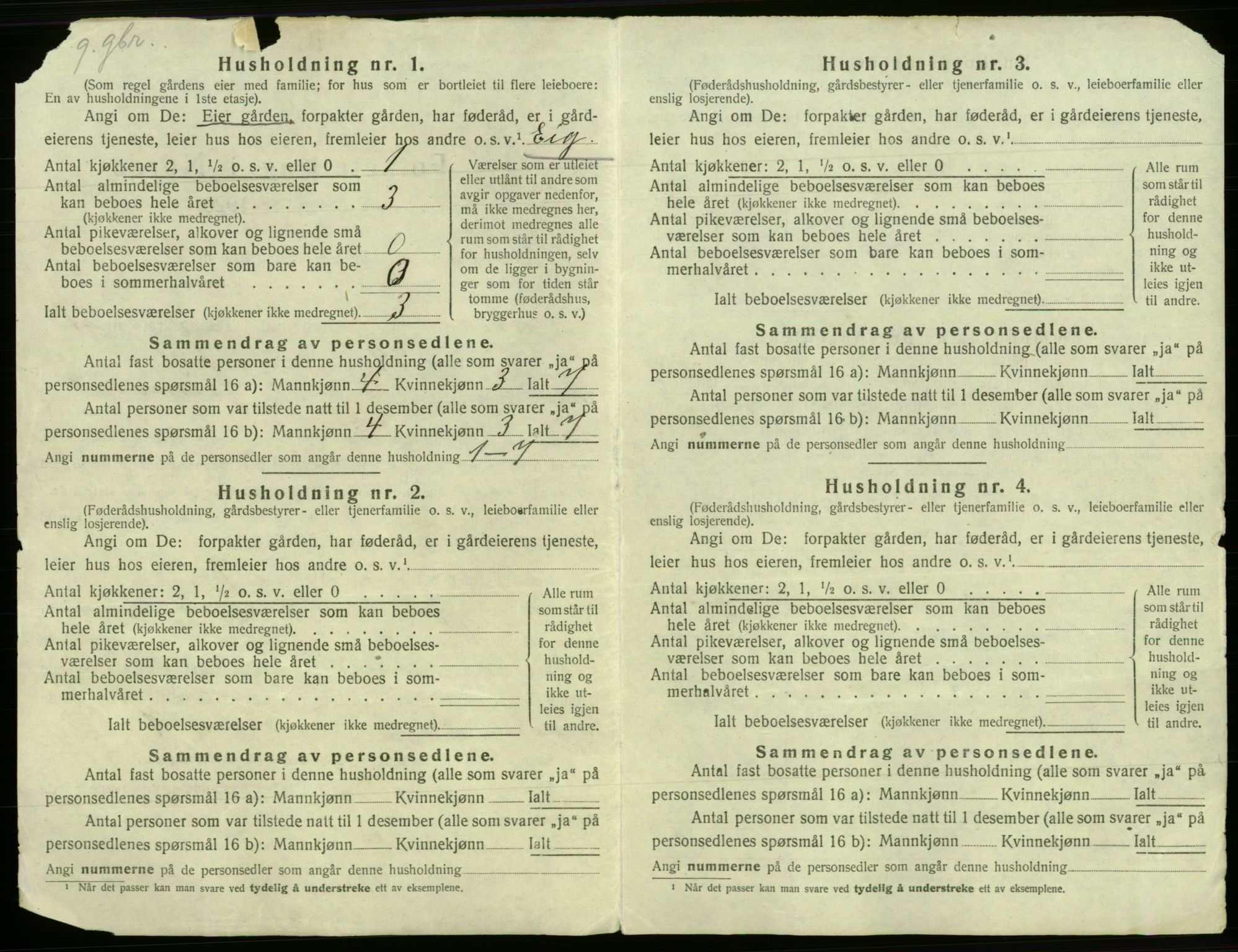 SAB, 1920 census for Fana, 1920, p. 3043