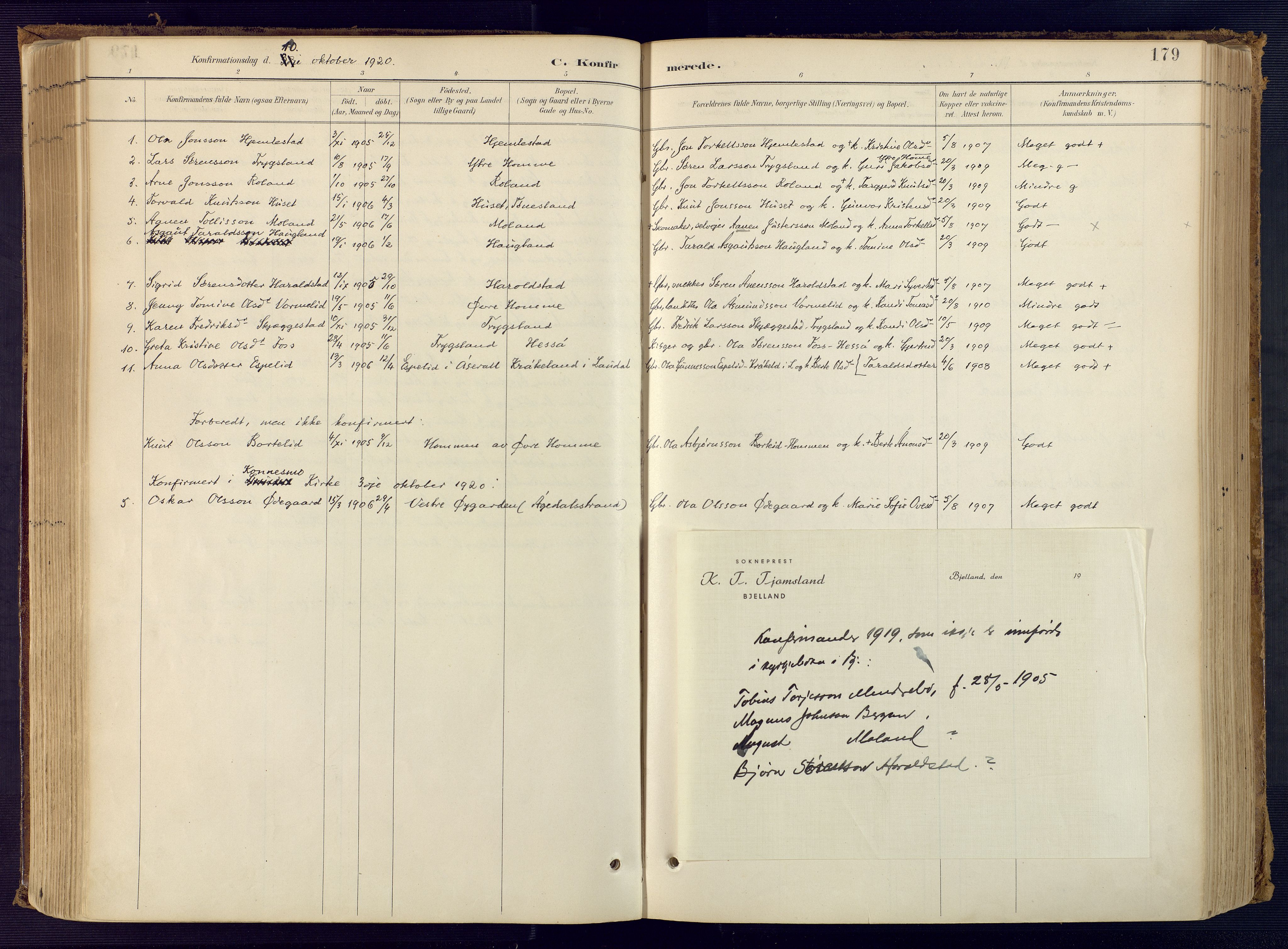 Bjelland sokneprestkontor, AV/SAK-1111-0005/F/Fa/Faa/L0004: Parish register (official) no. A 4, 1887-1923, p. 179