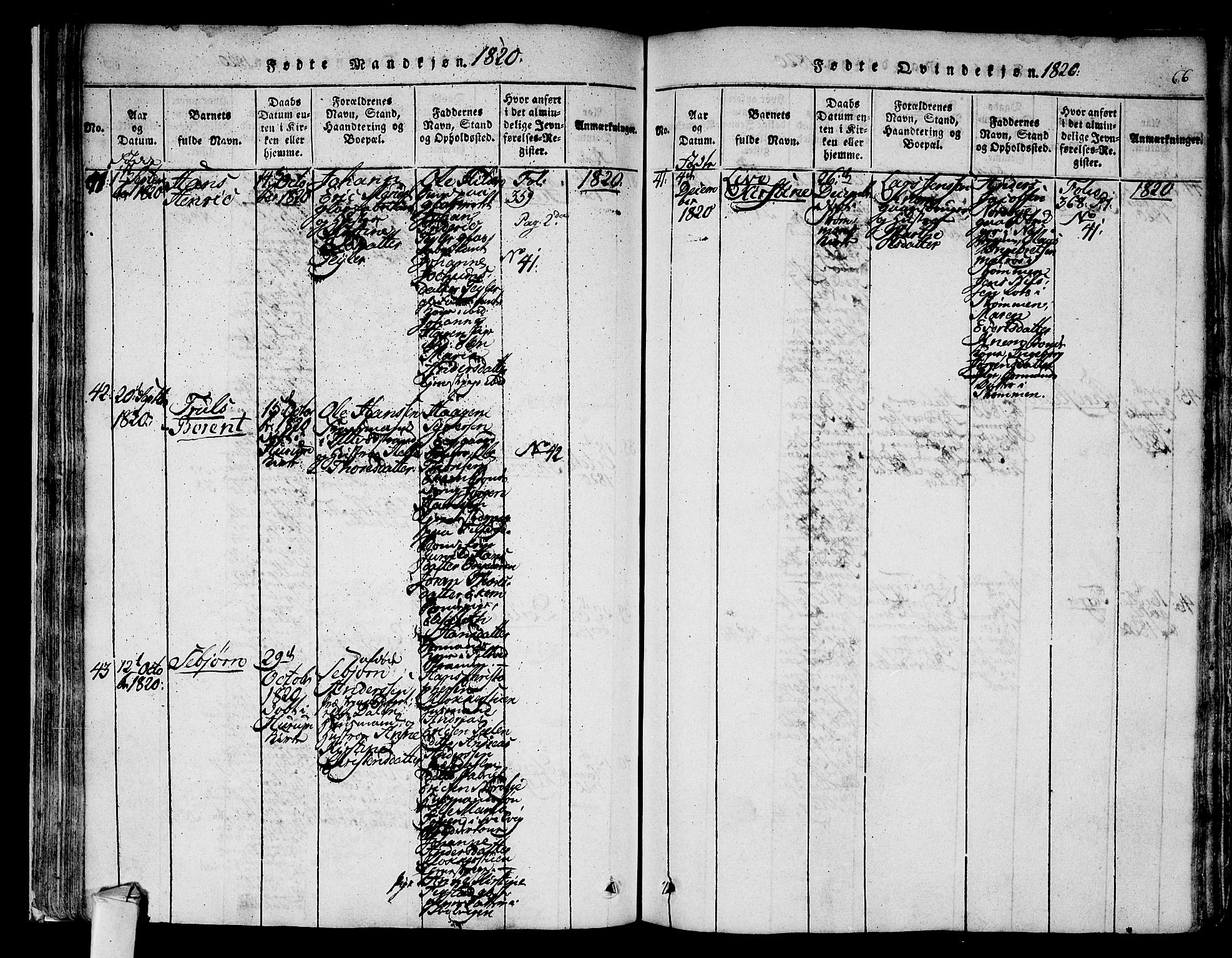 Hurum kirkebøker, AV/SAKO-A-229/F/Fa/L0009: Parish register (official) no. 9, 1816-1826, p. 66