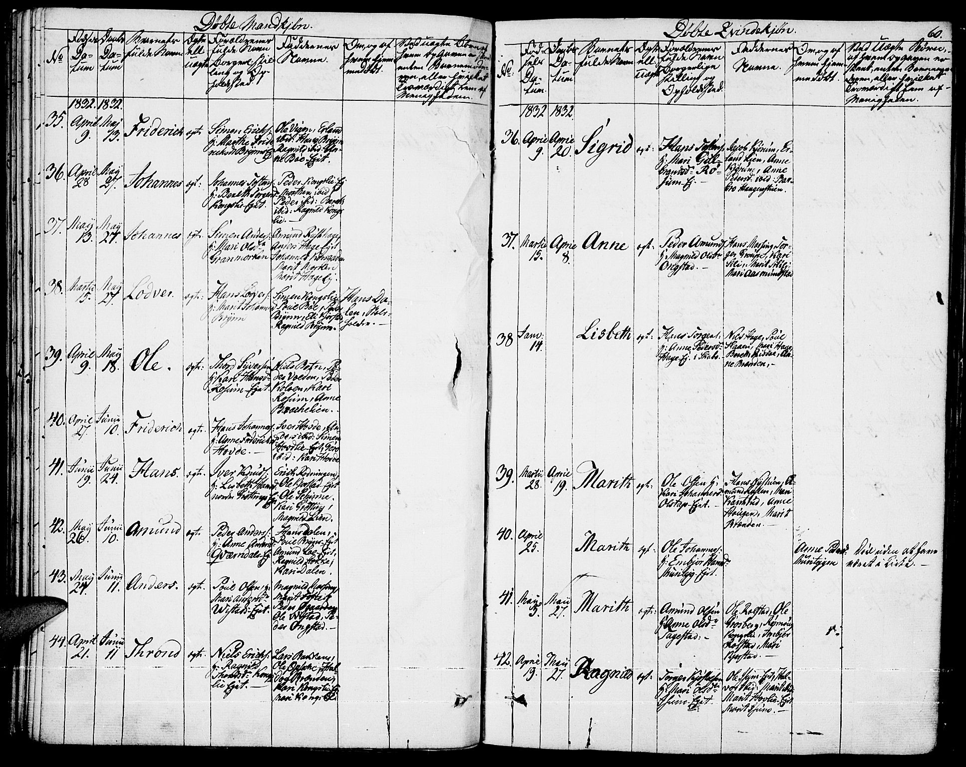 Fron prestekontor, AV/SAH-PREST-078/H/Ha/Haa/L0003: Parish register (official) no. 3, 1828-1838, p. 60