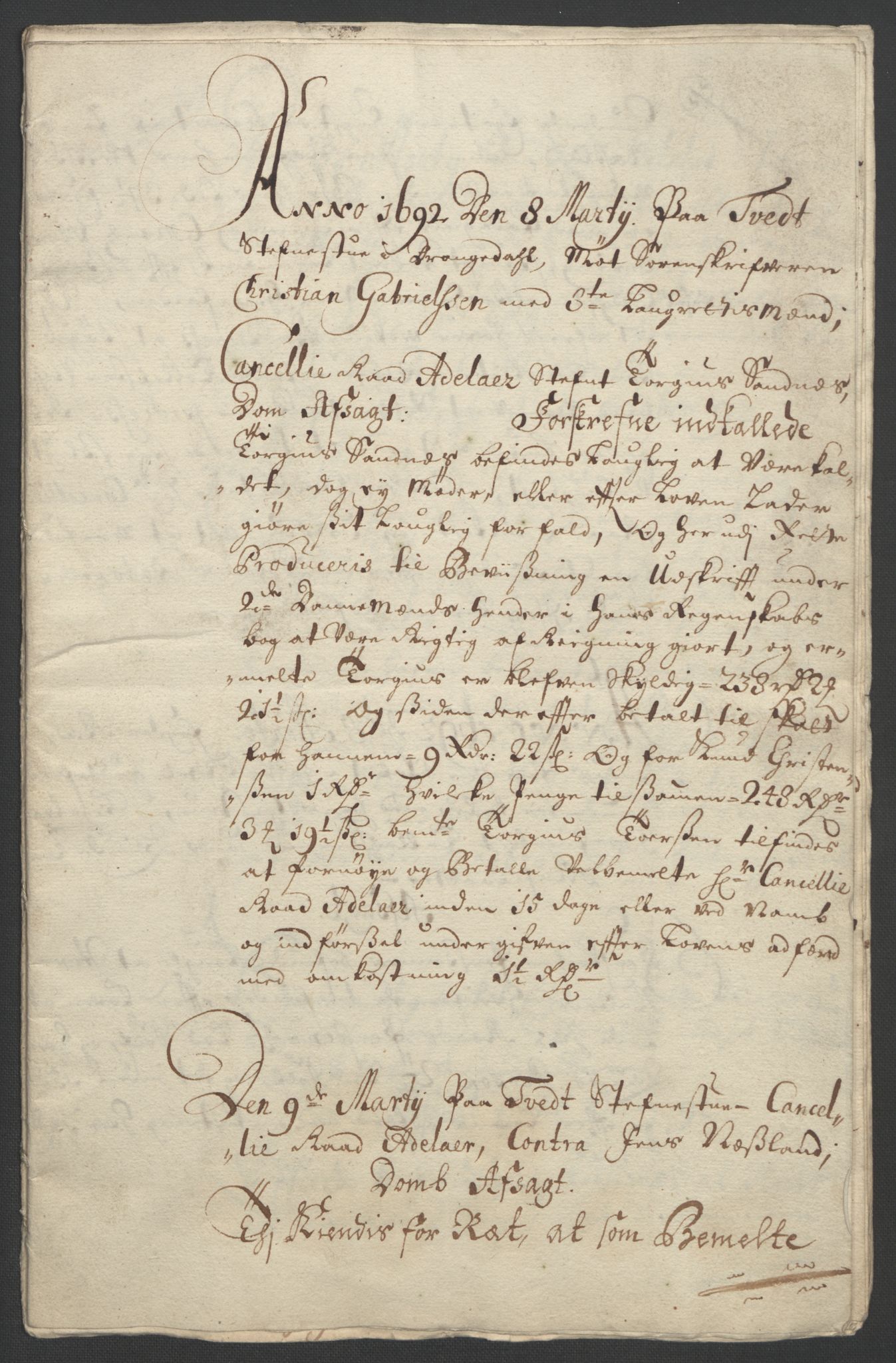 Rentekammeret inntil 1814, Reviderte regnskaper, Fogderegnskap, AV/RA-EA-4092/R34/L2053: Fogderegnskap Bamble, 1693, p. 325