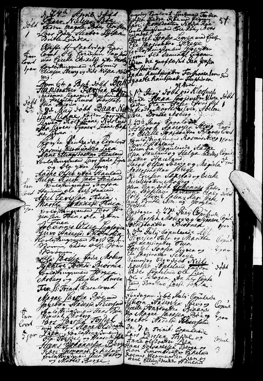 Os sokneprestembete, SAB/A-99929: Parish register (official) no. A 2, 1723-1758, p. 54