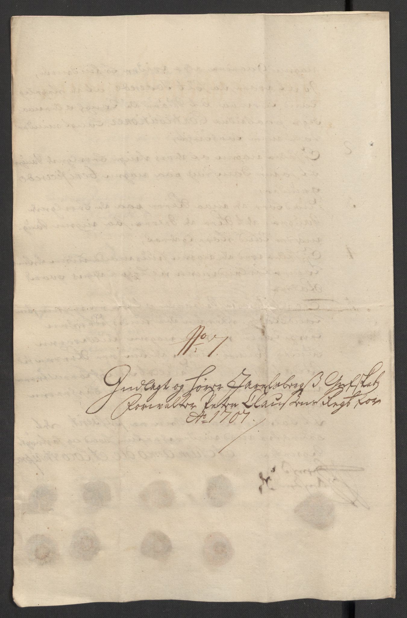 Rentekammeret inntil 1814, Reviderte regnskaper, Fogderegnskap, RA/EA-4092/R32/L1872: Fogderegnskap Jarlsberg grevskap, 1706-1707, p. 413