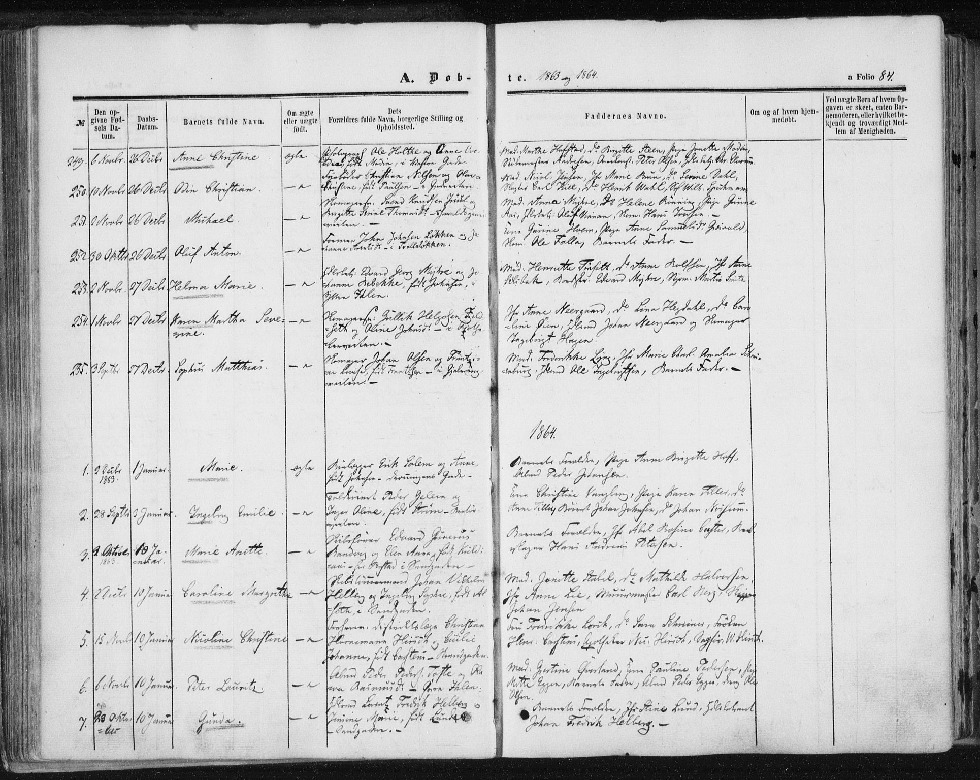 Ministerialprotokoller, klokkerbøker og fødselsregistre - Sør-Trøndelag, SAT/A-1456/602/L0115: Parish register (official) no. 602A13, 1860-1872, p. 84