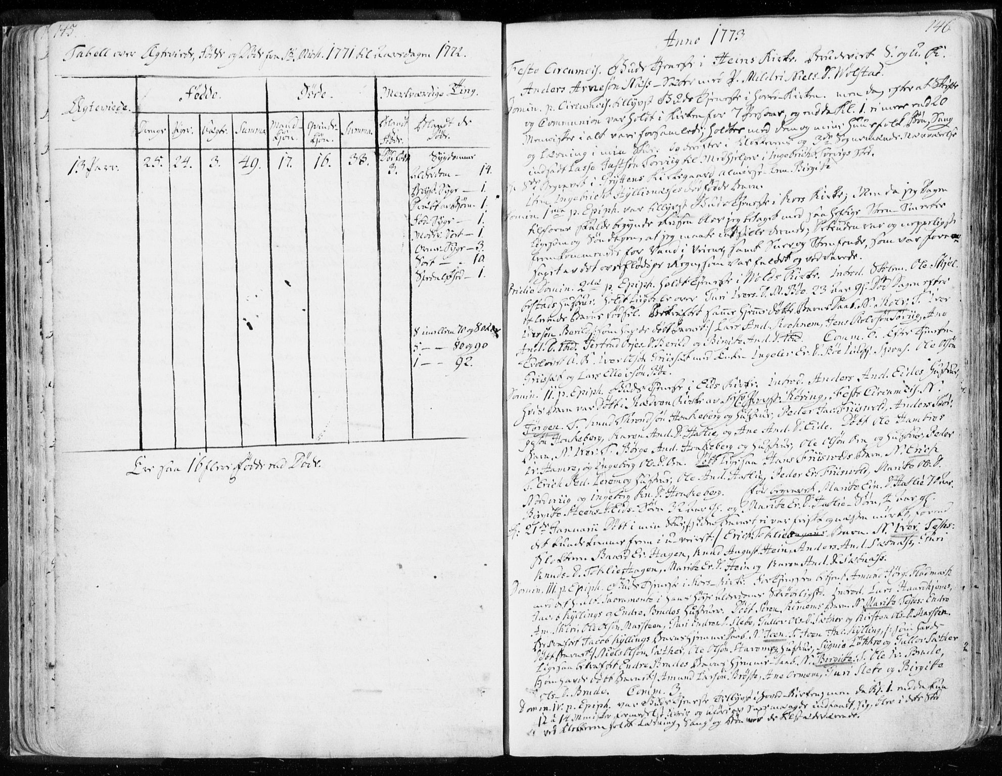 Ministerialprotokoller, klokkerbøker og fødselsregistre - Møre og Romsdal, SAT/A-1454/544/L0569: Parish register (official) no. 544A02, 1764-1806, p. 145-146