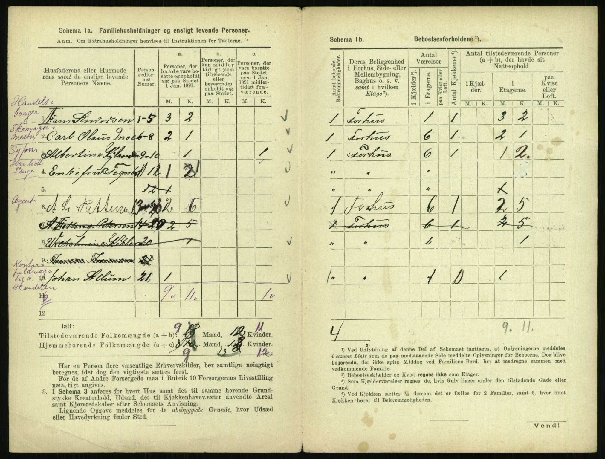 RA, 1891 census for 0301 Kristiania, 1891, p. 14300