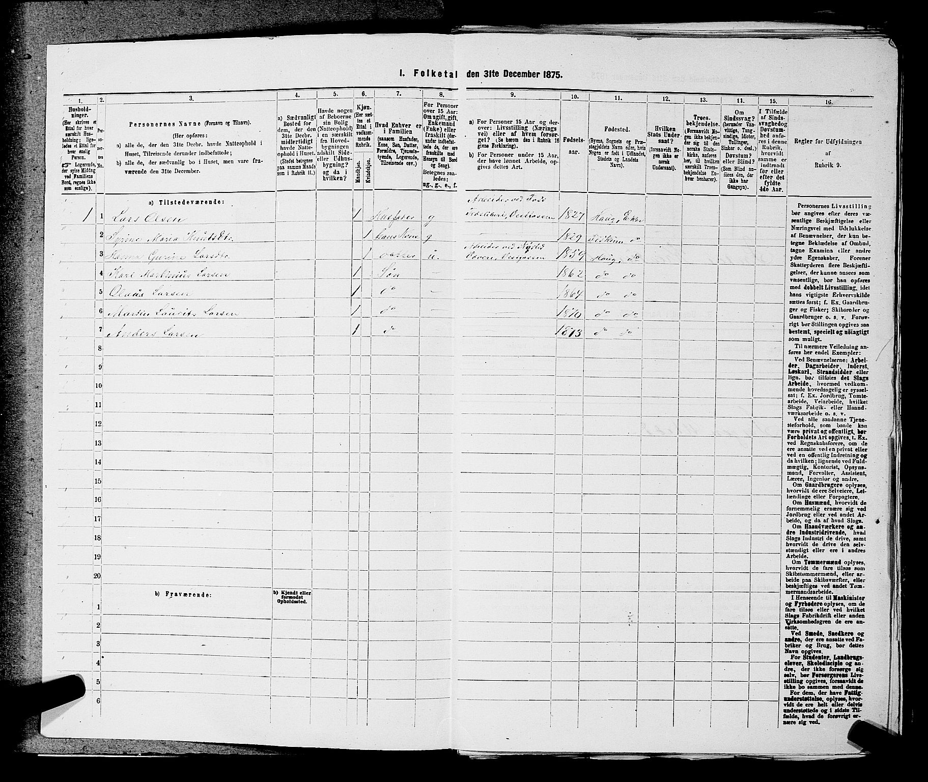 SAKO, 1875 census for 0624P Eiker, 1875, p. 2531