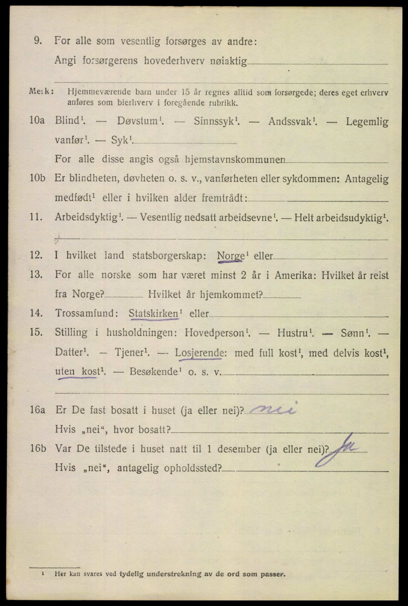 SAH, 1920 census for Kvikne, 1920, p. 3315