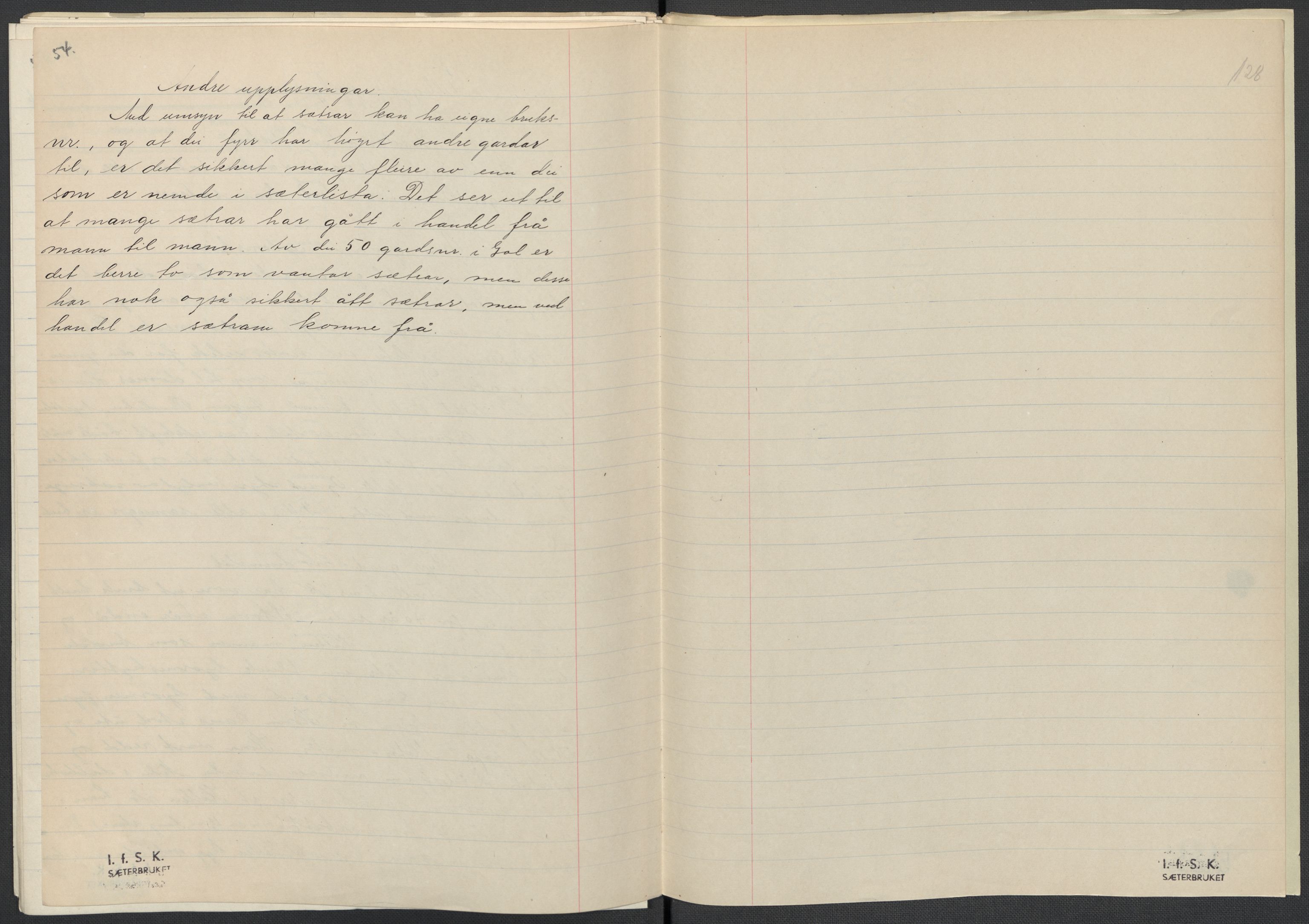 Instituttet for sammenlignende kulturforskning, AV/RA-PA-0424/F/Fc/L0005/0003: Eske B5: / Buskerud (perm XII), 1934-1935, p. 128