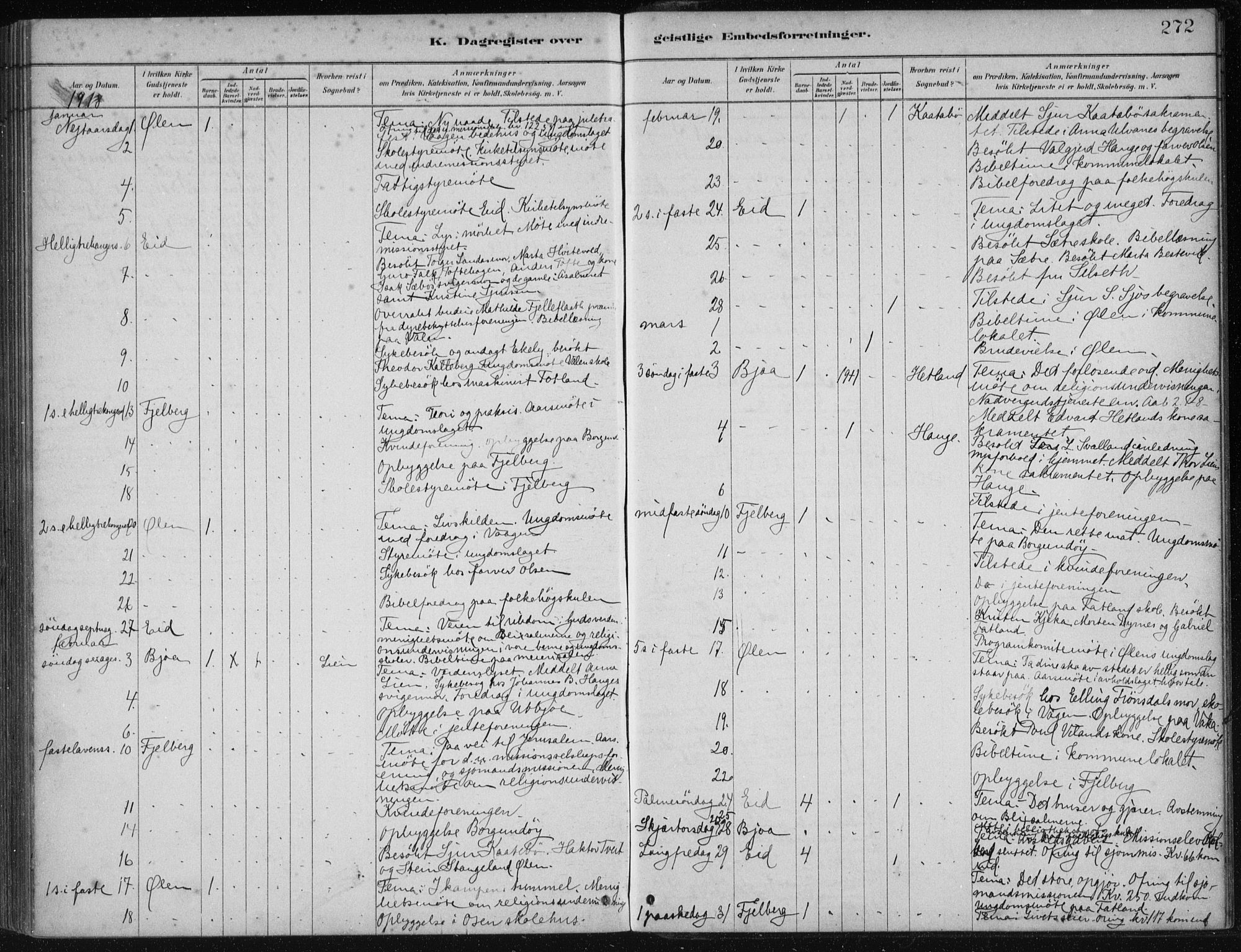 Fjelberg sokneprestembete, SAB/A-75201/H/Haa: Parish register (official) no. B  1, 1879-1919, p. 272