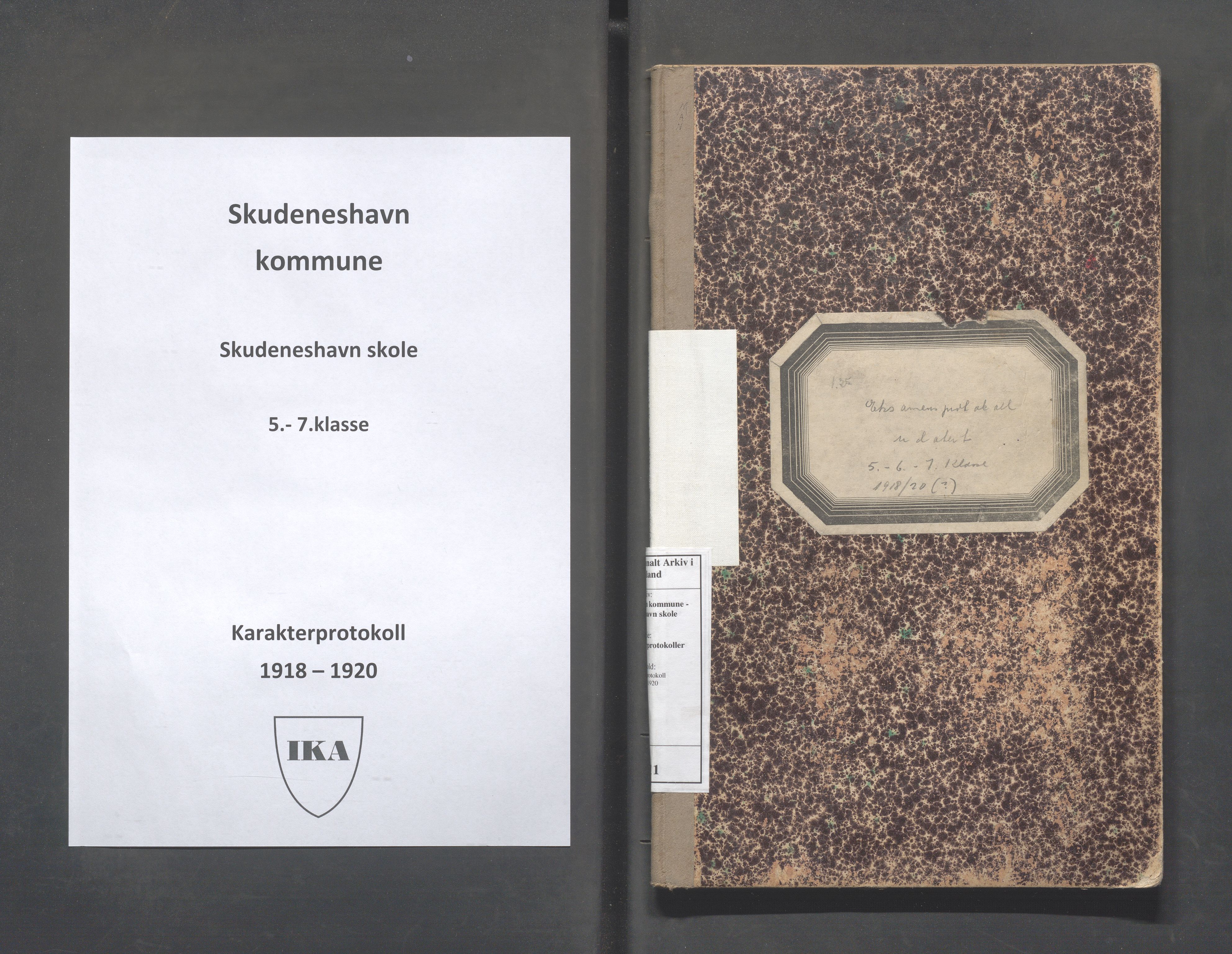 Skudeneshavn kommune - Skudeneshavn skole, IKAR/A-373/F/L0011: Karakterprotokoll, 1917-1920, p. 1