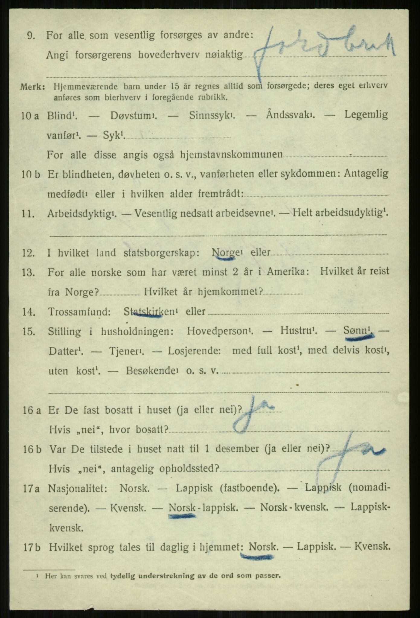 SATØ, 1920 census for Lyngen, 1920, p. 11486