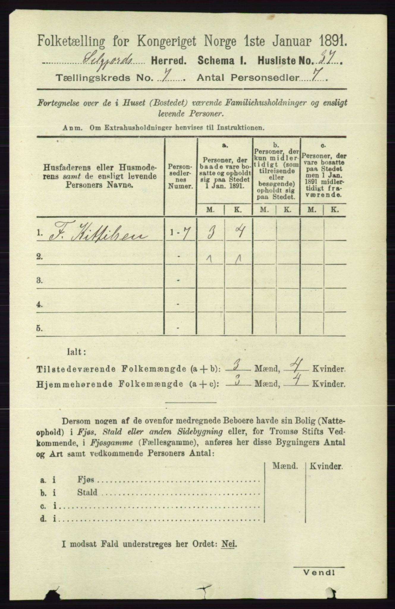 RA, 1891 census for 0828 Seljord, 1891, p. 2600