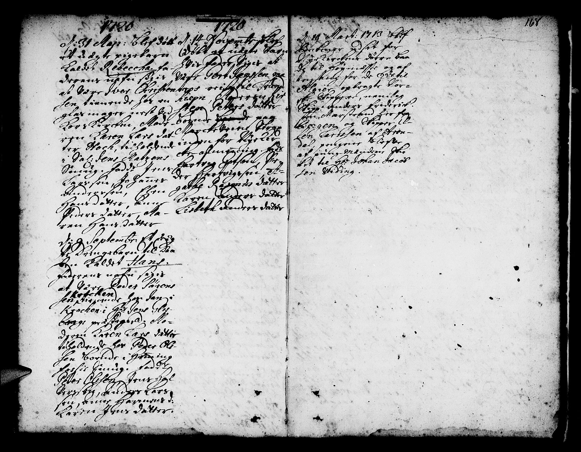 Nykirken Sokneprestembete, AV/SAB-A-77101/H/Haa/L0002: Parish register (official) no. A 2, 1700-1723, p. 168