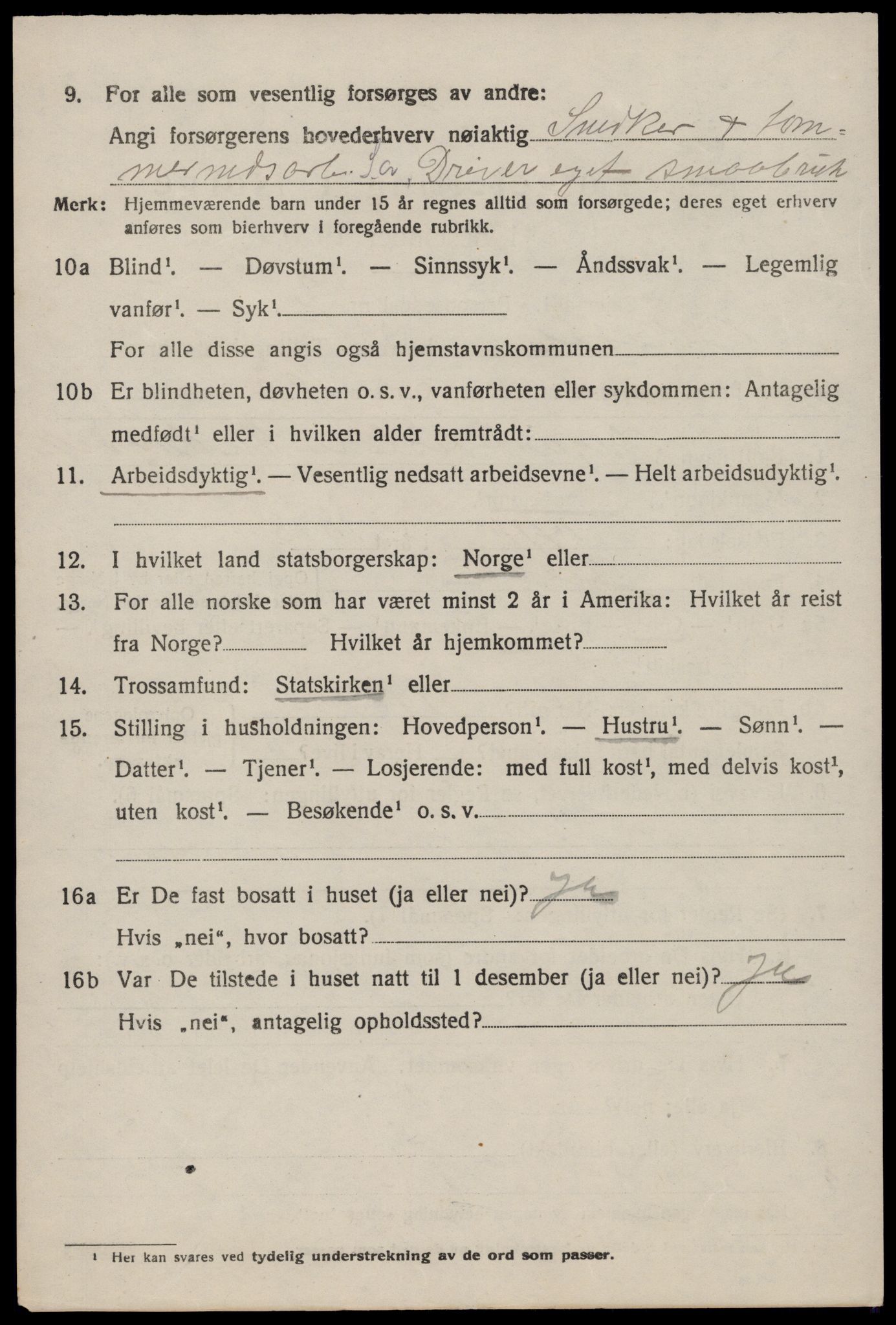 SAST, 1920 census for Vikedal, 1920, p. 5310