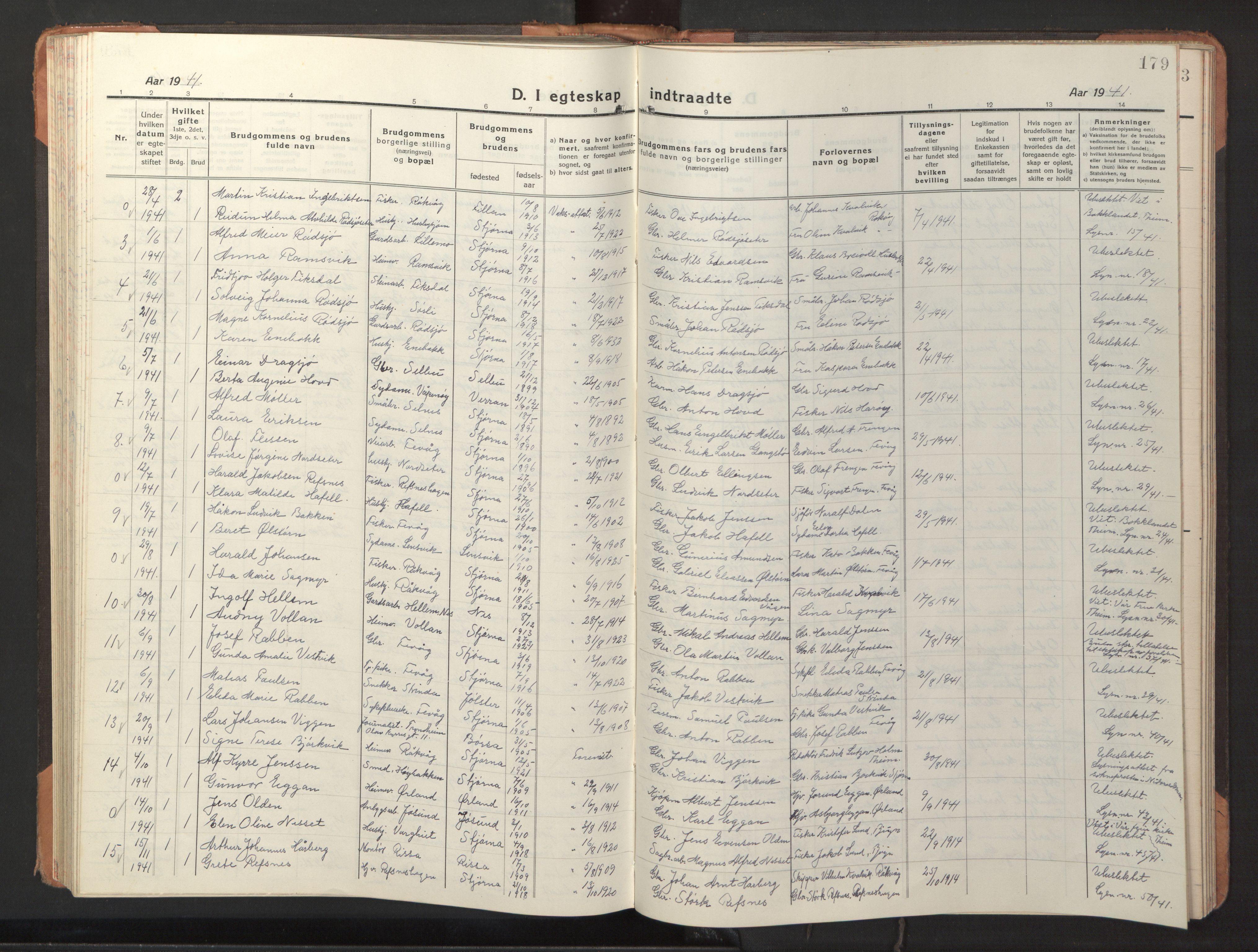 Ministerialprotokoller, klokkerbøker og fødselsregistre - Sør-Trøndelag, SAT/A-1456/653/L0658: Parish register (copy) no. 653C02, 1919-1947, p. 179