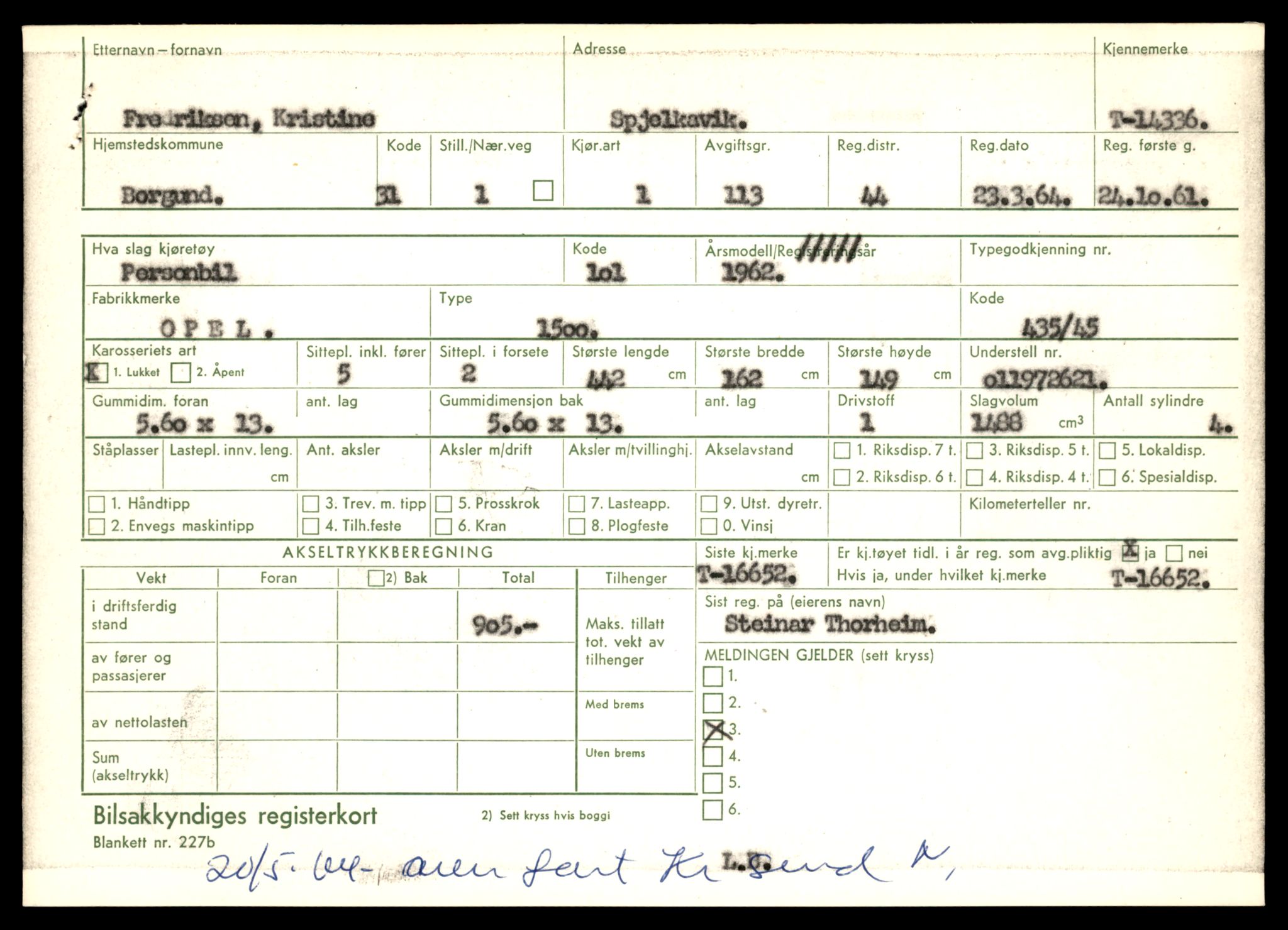 Møre og Romsdal vegkontor - Ålesund trafikkstasjon, AV/SAT-A-4099/F/Fe/L0045: Registreringskort for kjøretøy T 14320 - T 14444, 1927-1998, p. 427