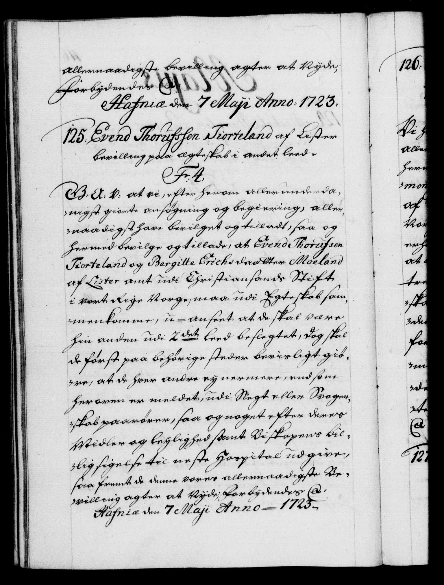 Danske Kanselli 1572-1799, AV/RA-EA-3023/F/Fc/Fca/Fcaa/L0024: Norske registre, 1723-1725, p. 116b