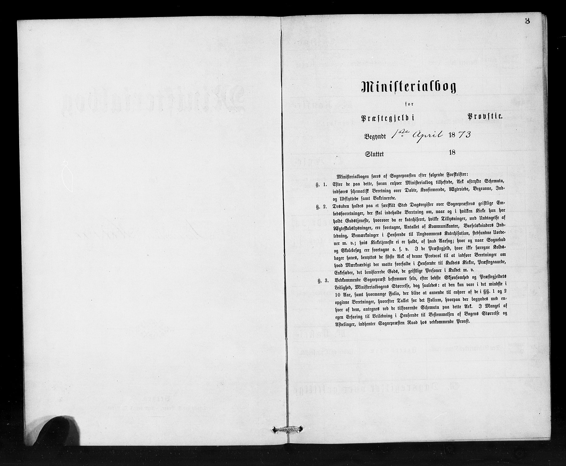 Den norske sjømannsmisjon i utlandet / Franske havner (Le Havre, Paris, Rouen, Marseille), AV/SAB-SAB/PA-0108/H/Ha/Haa/L0001: Parish register (official) no. A 1, 1873-1889, p. 3