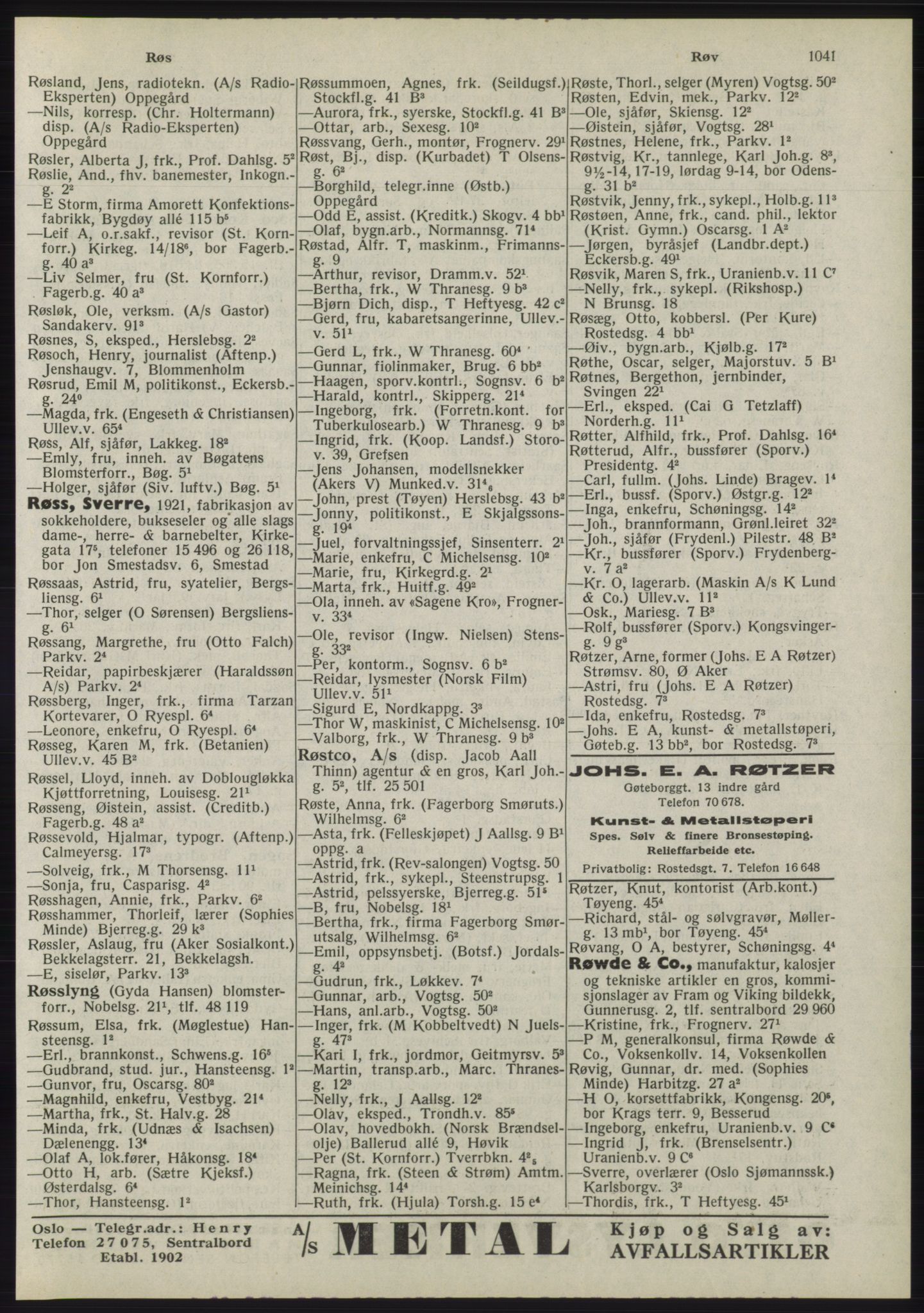 Kristiania/Oslo adressebok, PUBL/-, 1945, p. 1037