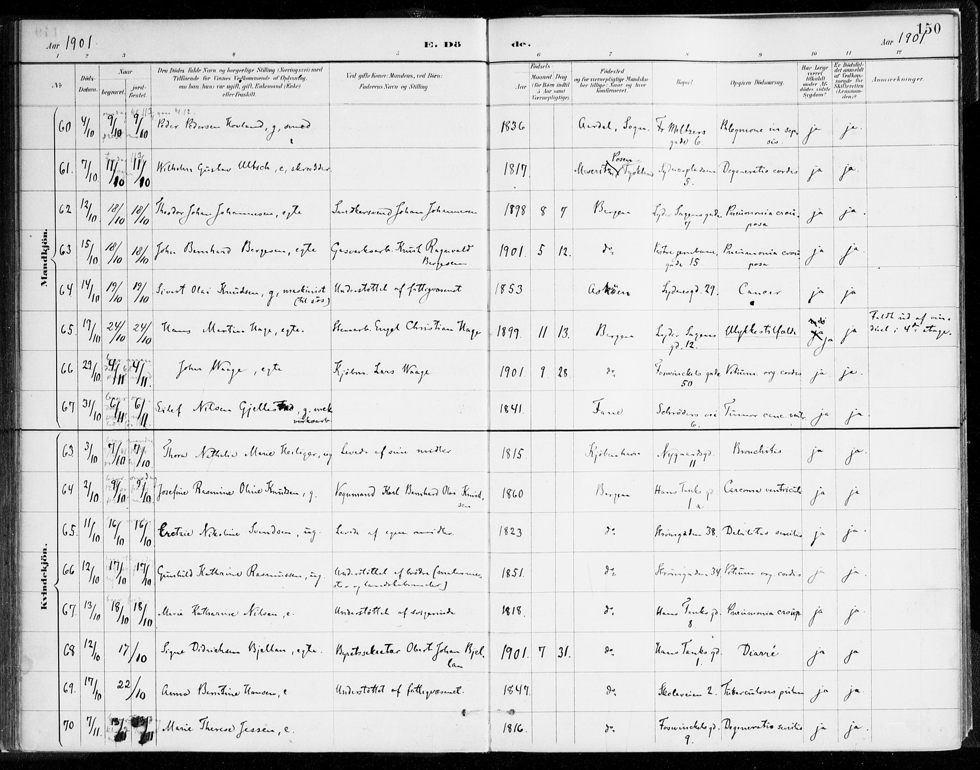 Johanneskirken sokneprestembete, AV/SAB-A-76001/H/Haa/L0019: Parish register (official) no. E 1, 1885-1915, p. 150