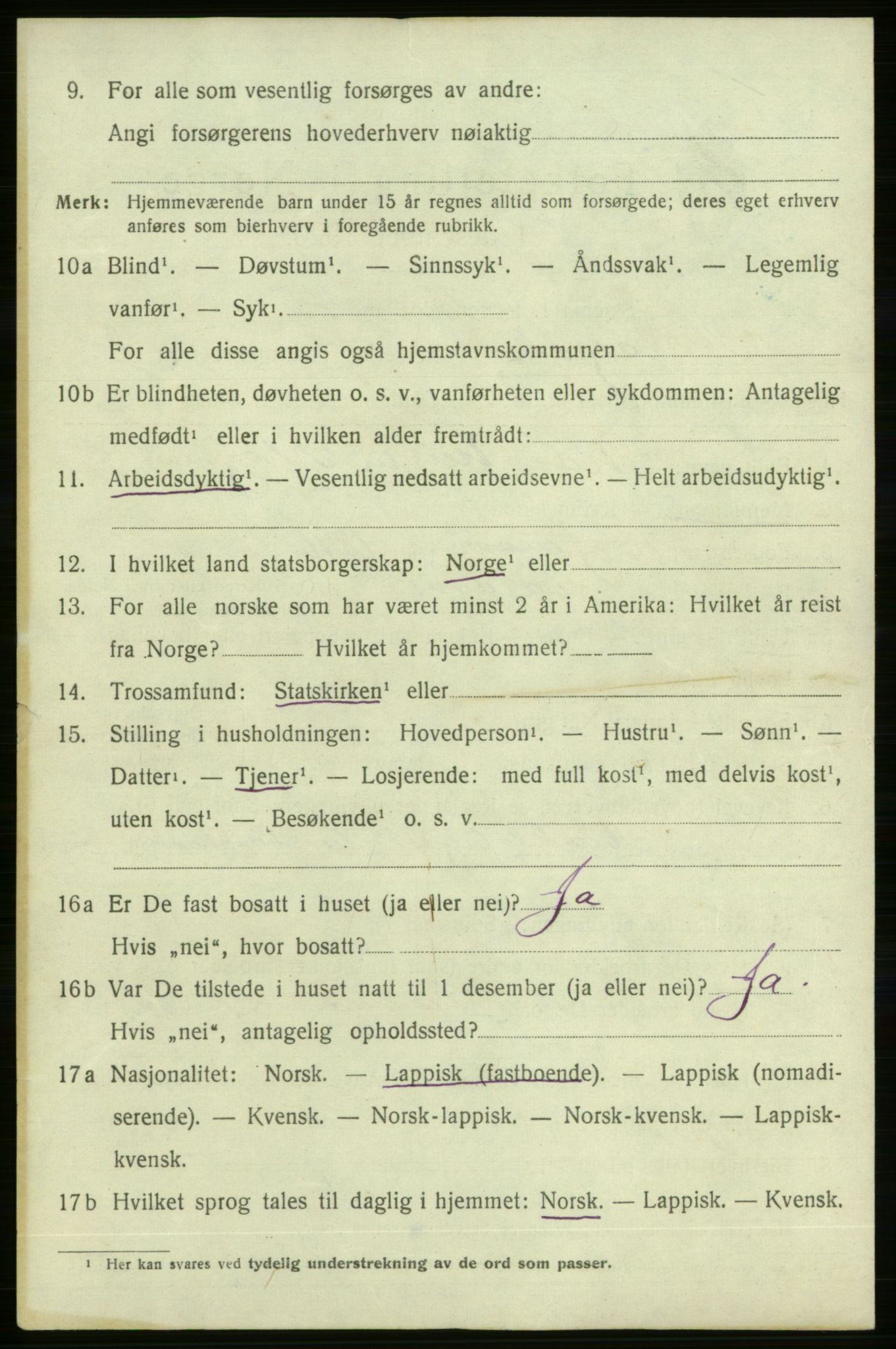 SATØ, 1920 census for Karasjok, 1920, p. 1379