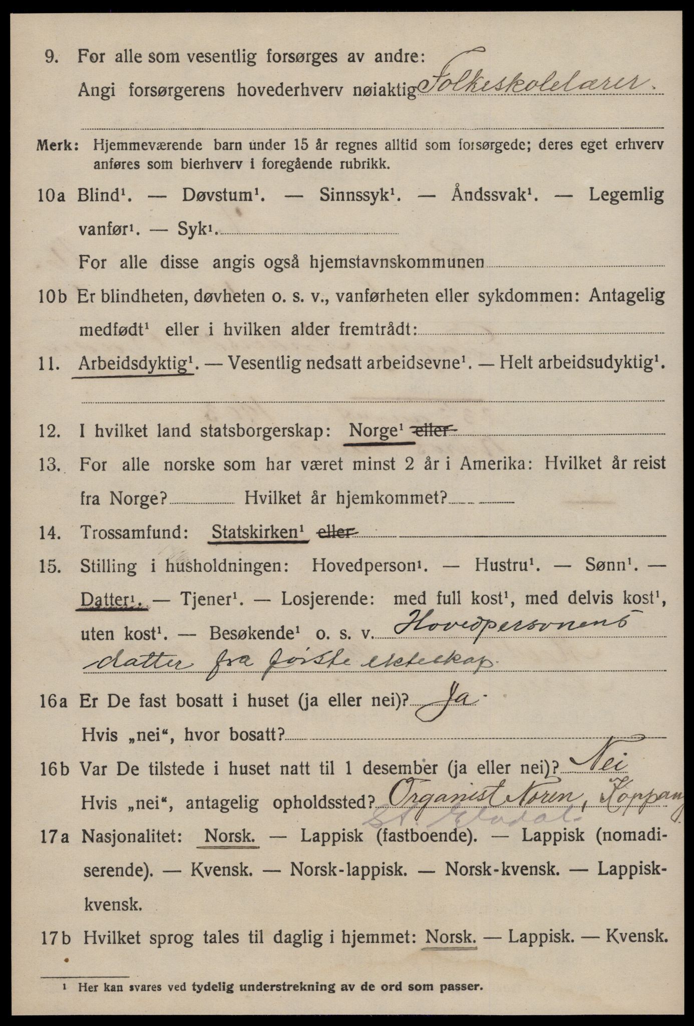 SAT, 1920 census for Røros, 1920, p. 10925