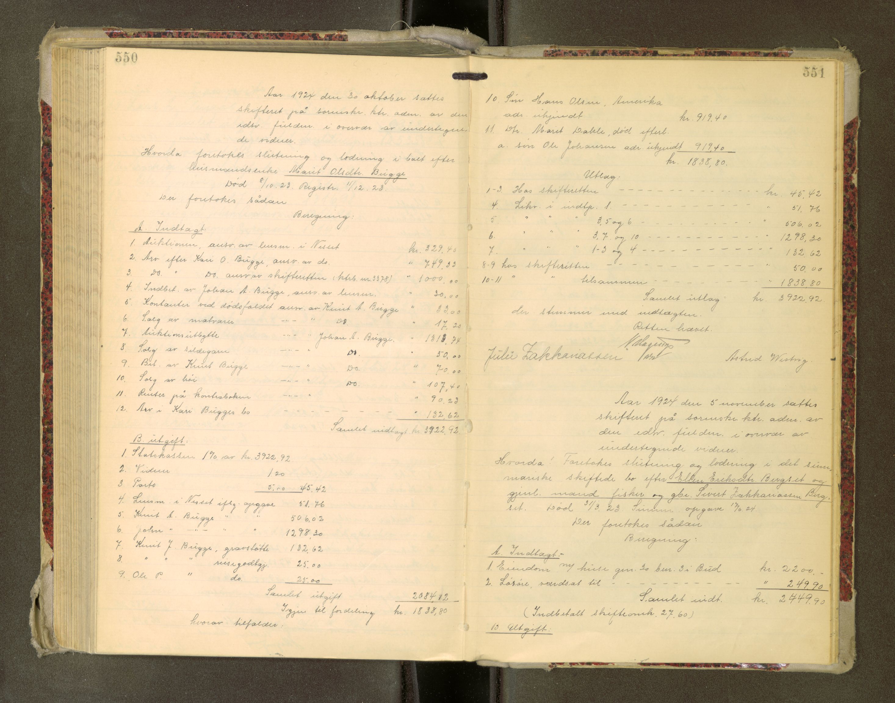 Romsdal sorenskriveri, AV/SAT-A-4149/1/3/3A/L0022: Skifteutlodnings Protokoll, 1920-1924, p. 550-551