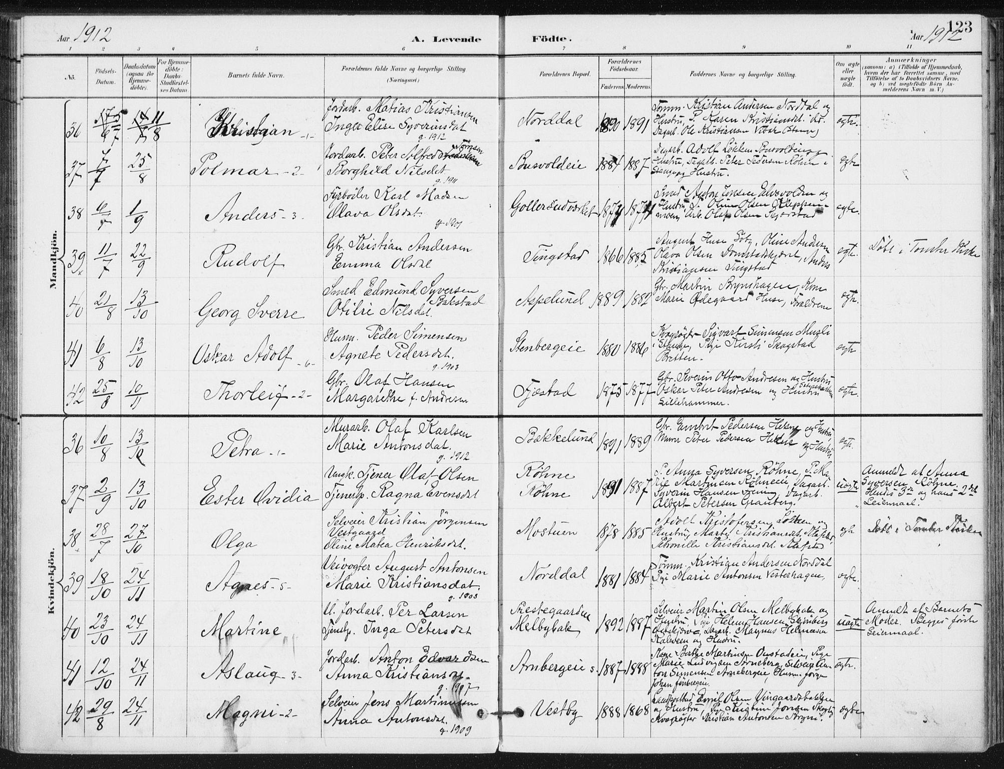 Romedal prestekontor, AV/SAH-PREST-004/K/L0011: Parish register (official) no. 11, 1896-1912, p. 123