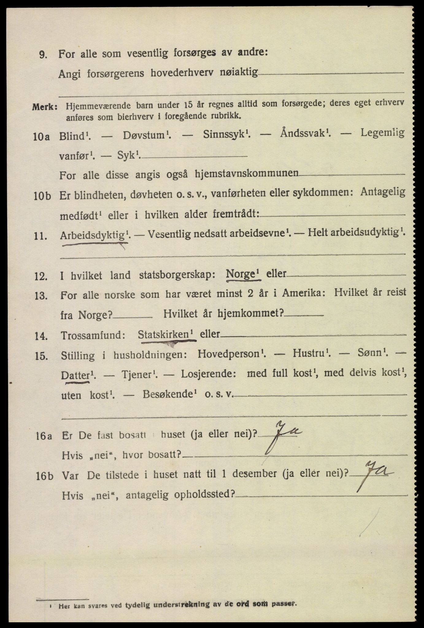 SAK, 1920 census for Hylestad, 1920, p. 455