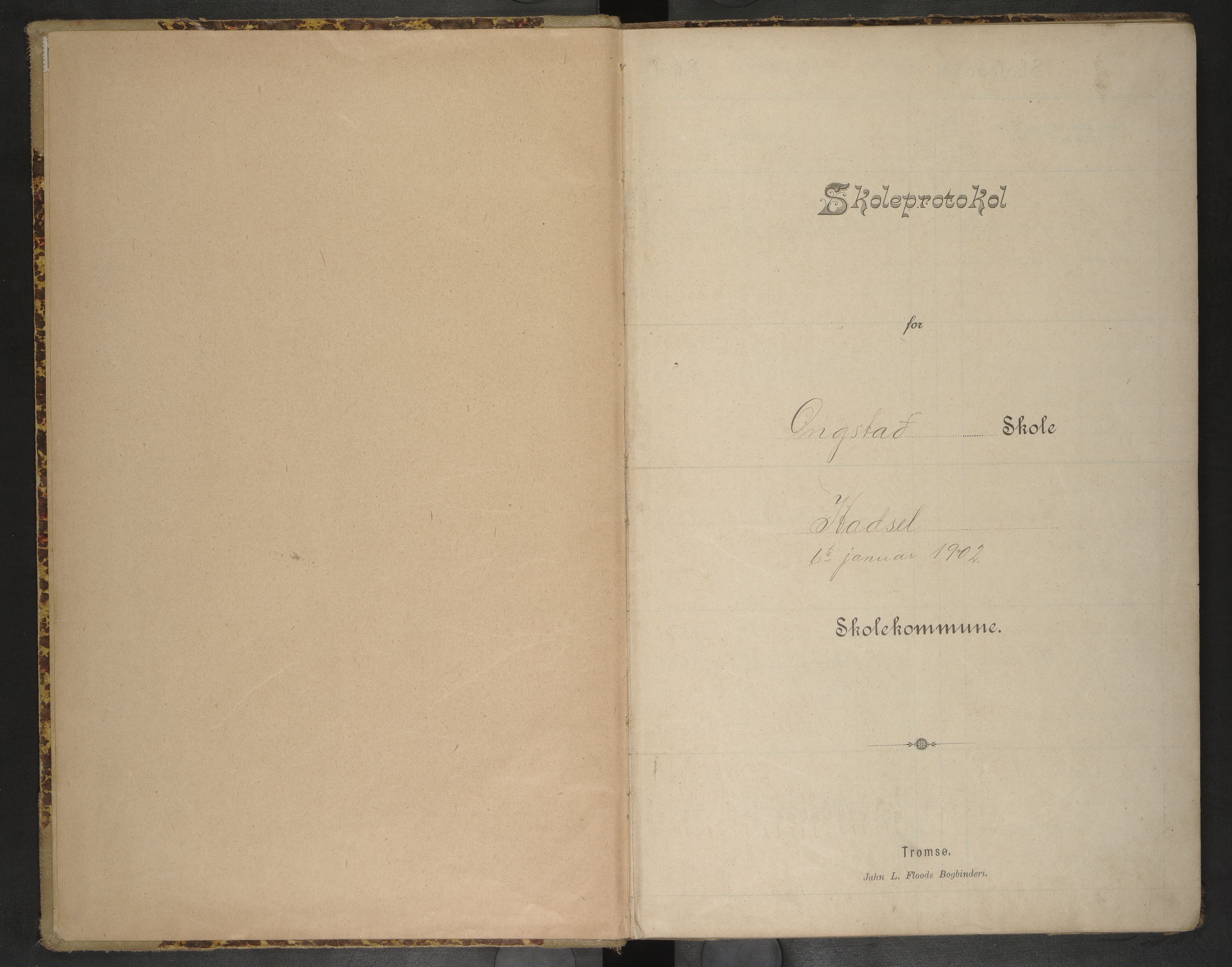 Hadsel kommune. Ongstad skolekrets, AIN/K-18660.510.26/F/Fa/L0002: Skoleprotokoll for Ongstad skole, 1902-1906