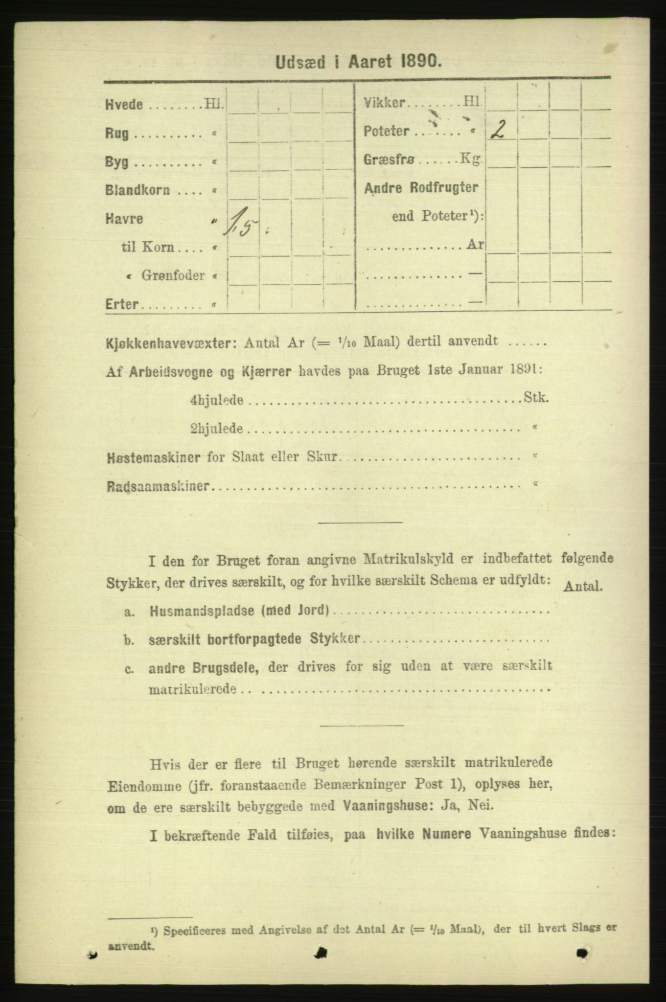 RA, 1891 census for 1543 Nesset, 1891, p. 2226