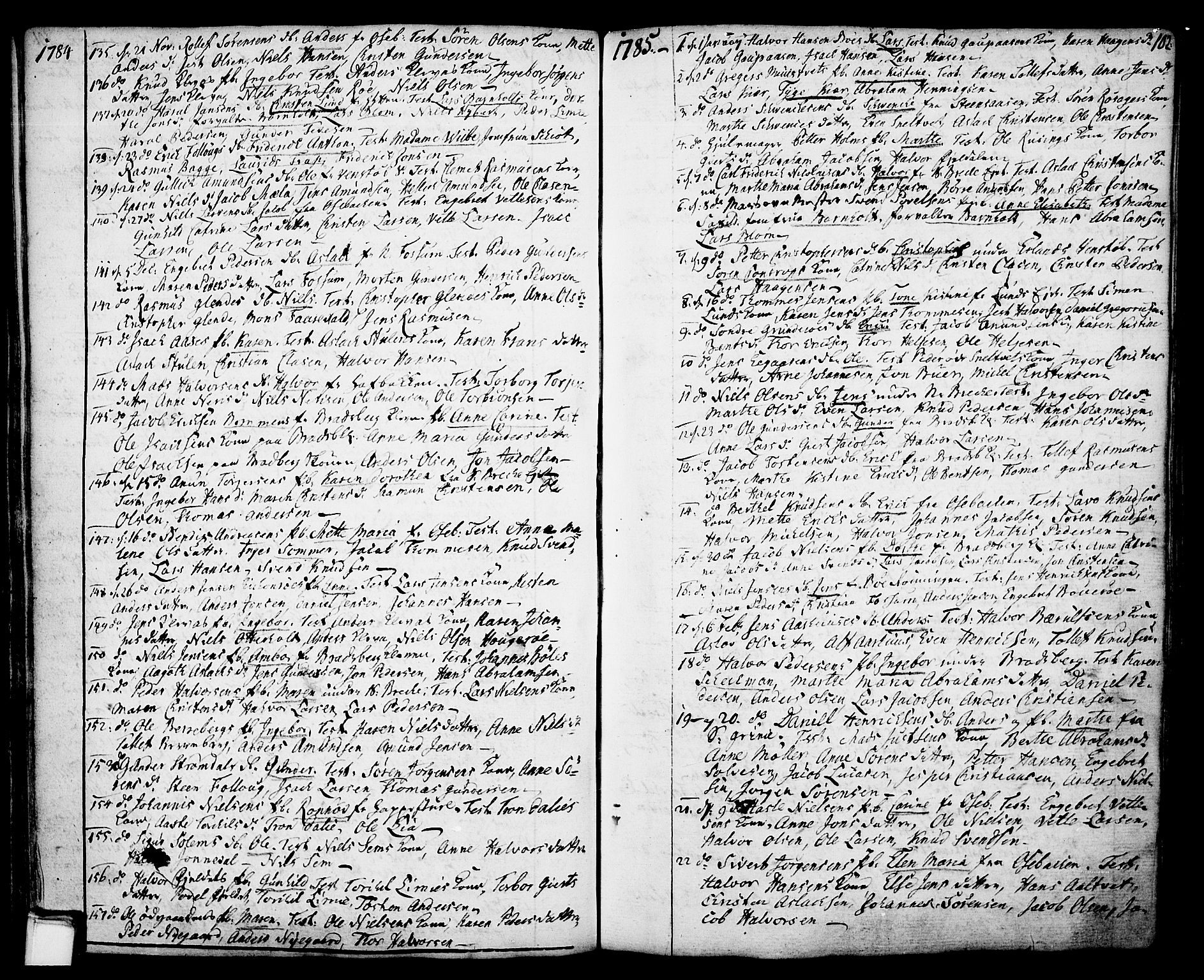 Gjerpen kirkebøker, SAKO/A-265/F/Fa/L0002: Parish register (official) no. I 2, 1747-1795, p. 102
