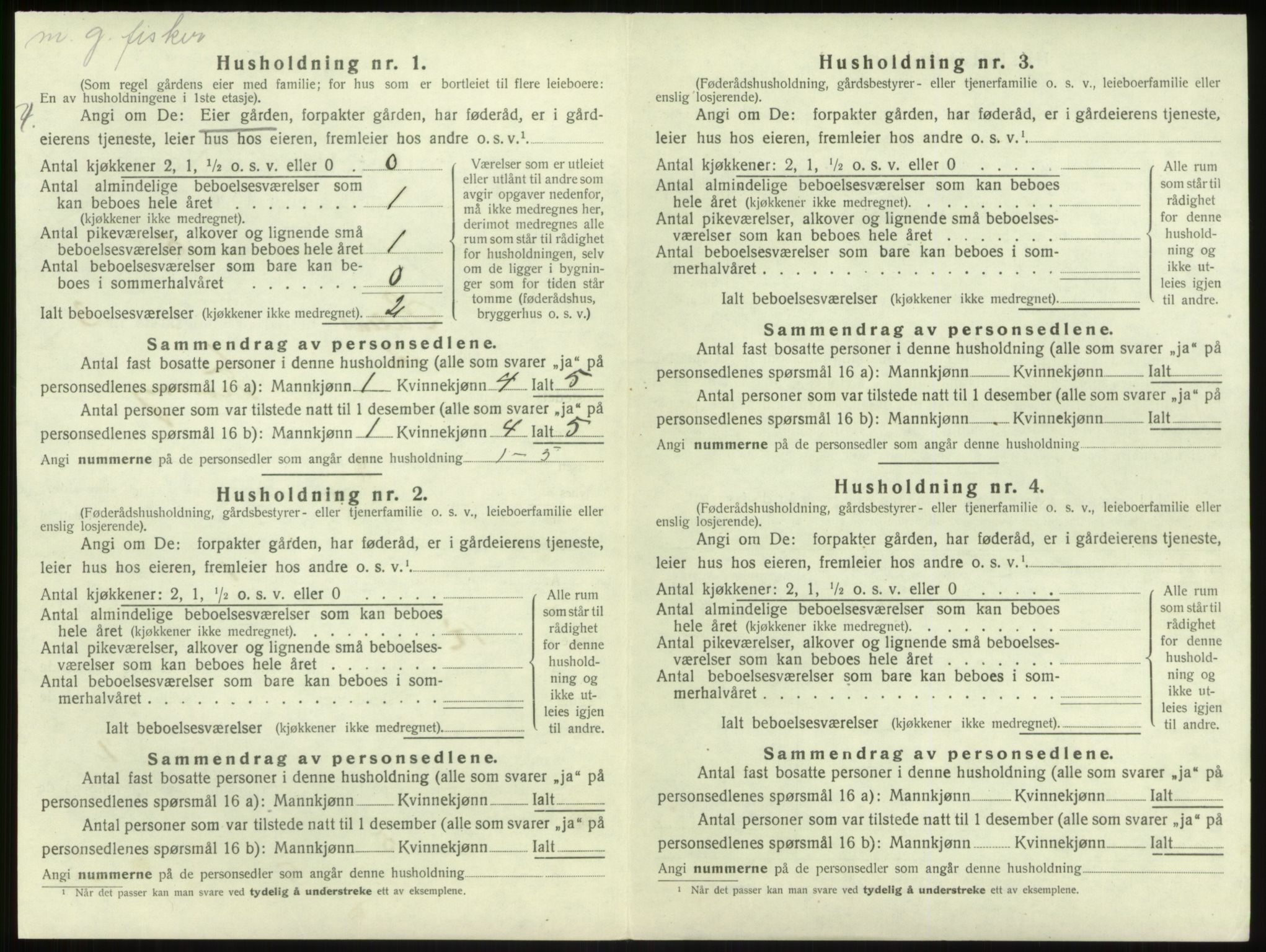 SAB, 1920 census for Solund, 1920, p. 204