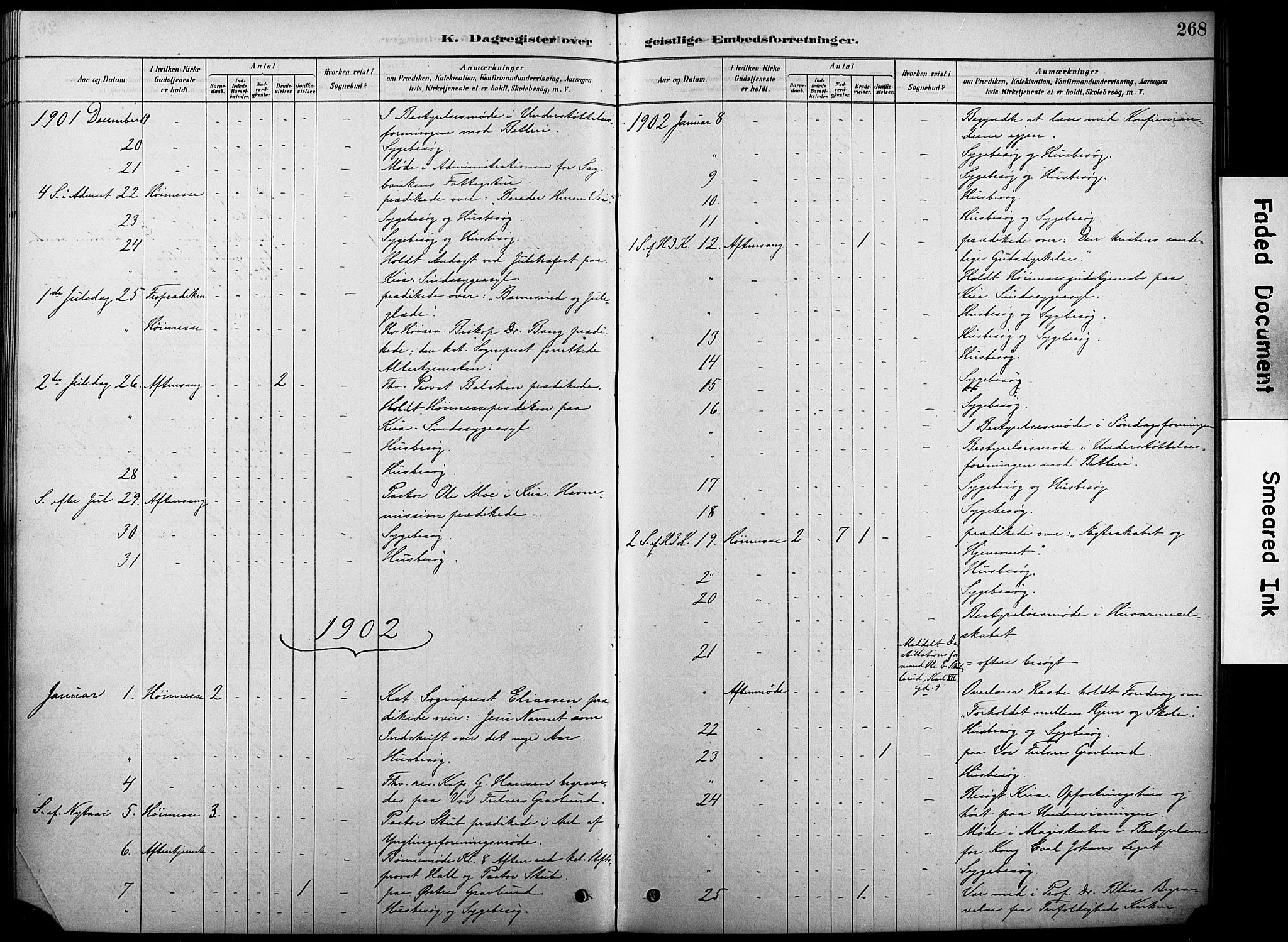 Oslo domkirke Kirkebøker, AV/SAO-A-10752/F/Fa/L0038: Parish register (official) no. 38, 1878-1921, p. 268