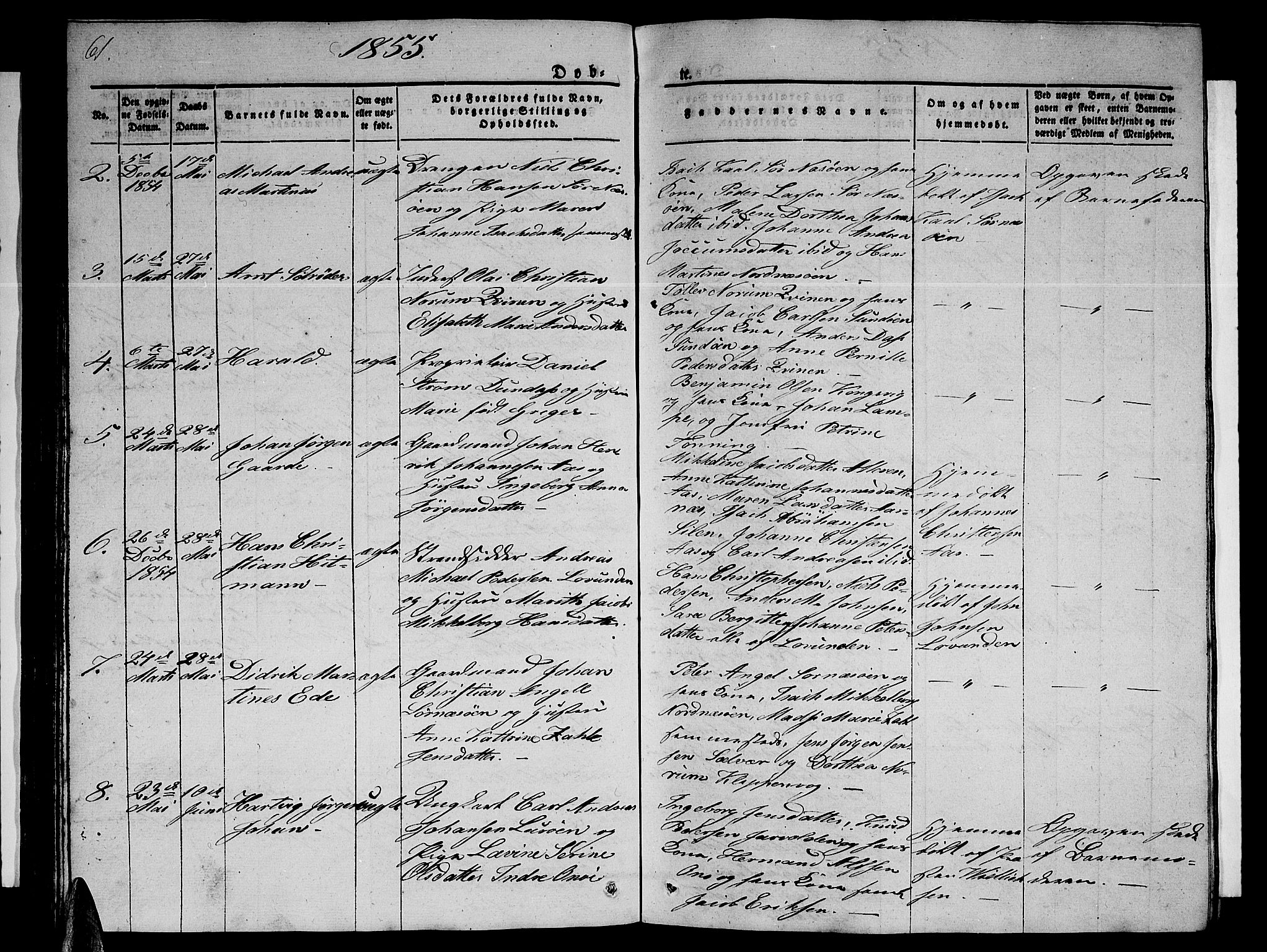 Ministerialprotokoller, klokkerbøker og fødselsregistre - Nordland, AV/SAT-A-1459/839/L0572: Parish register (copy) no. 839C02, 1841-1873, p. 61