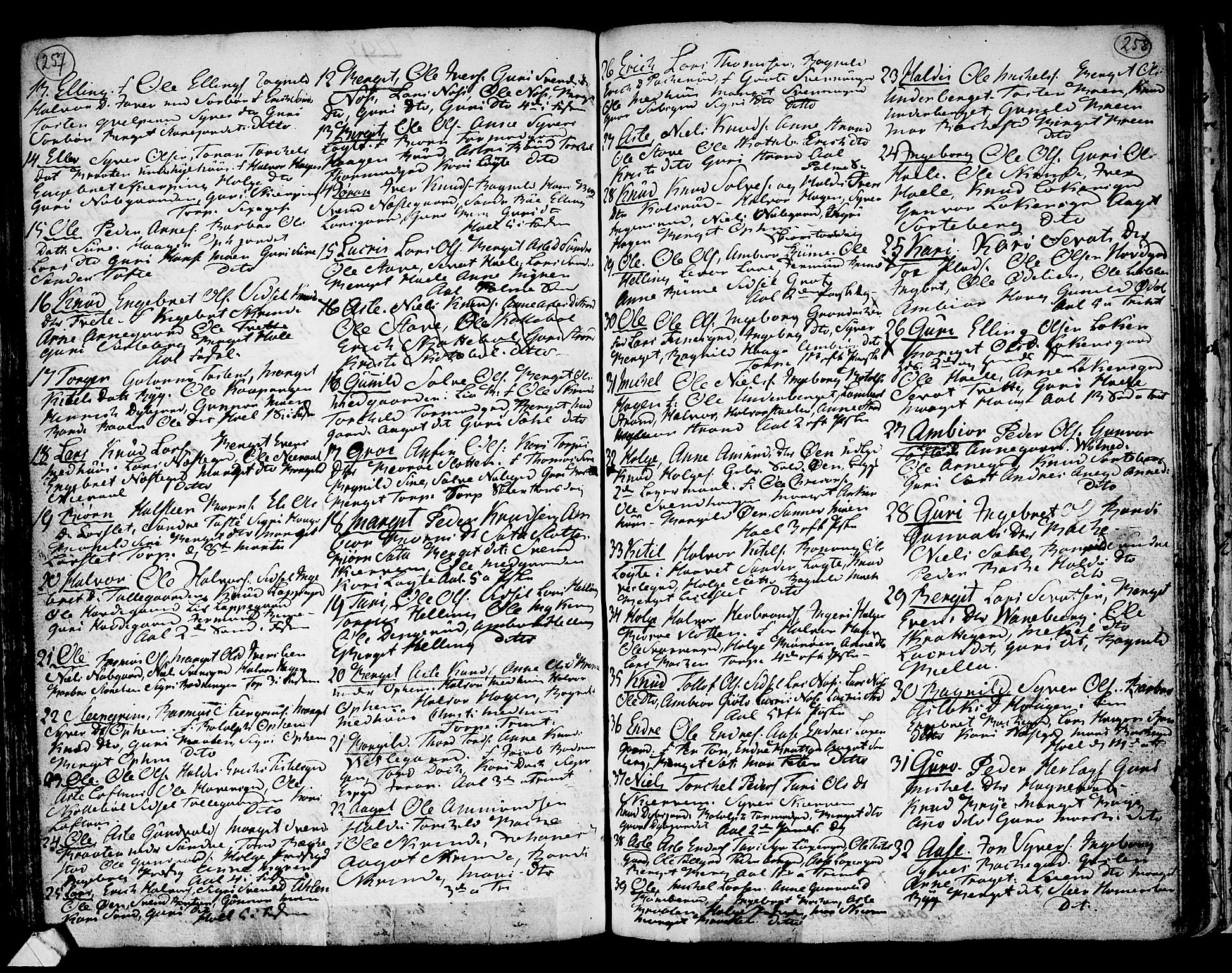 Ål kirkebøker, AV/SAKO-A-249/F/Fa/L0002: Parish register (official) no. I 2, 1771-1806, p. 257-258